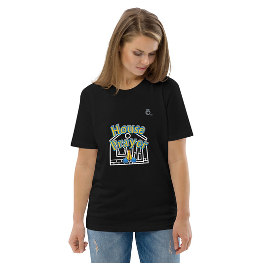 Unisex organic cotton t-shirt "HOUSE OF PRAYER" [Luke 19:46]