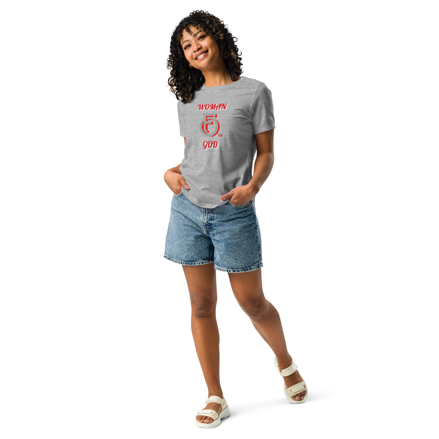 Women's Relaxed T-Shirt "WOMEN OF GOD" [Genesis 2:23]