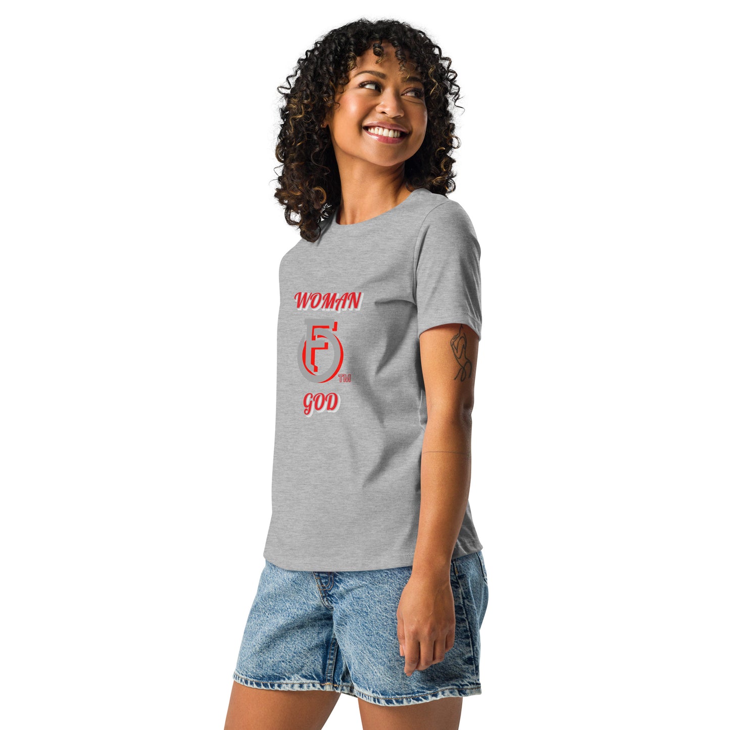 Women's Relaxed T-Shirt "WOMEN OF GOD" [Genesis 2:23]