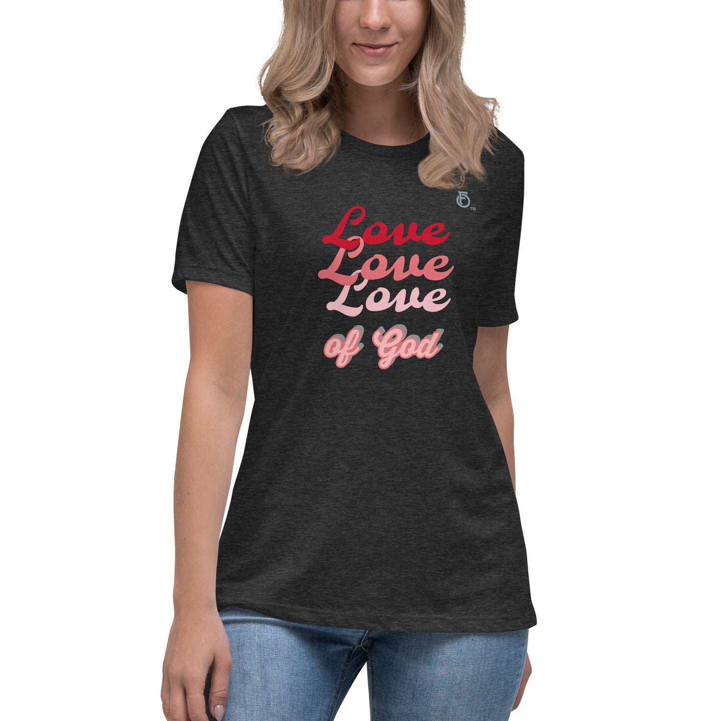 Women's Relaxed T-Shirt "LOVE OF GOD" [Romans 8:39]