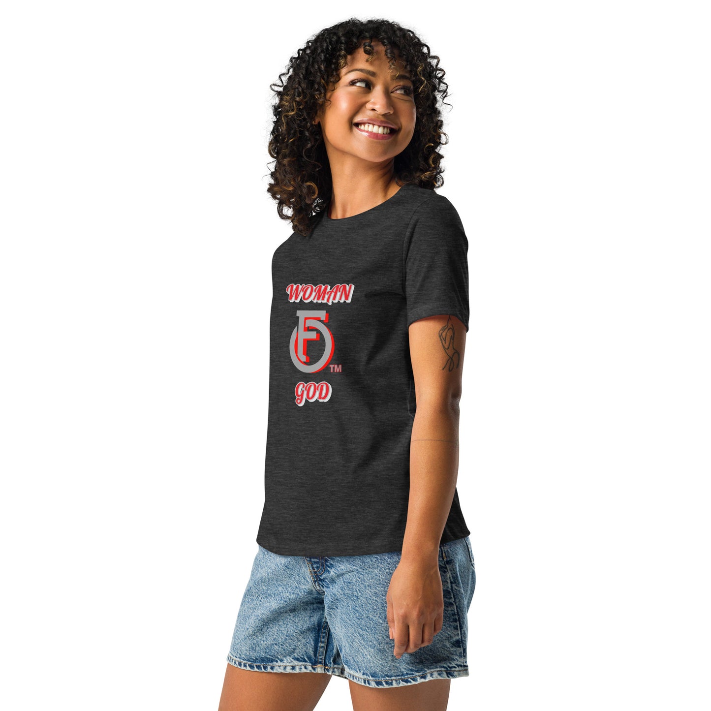 Women's Relaxed T-Shirt "WOMEN OF GOD" [Genesis 2:23]