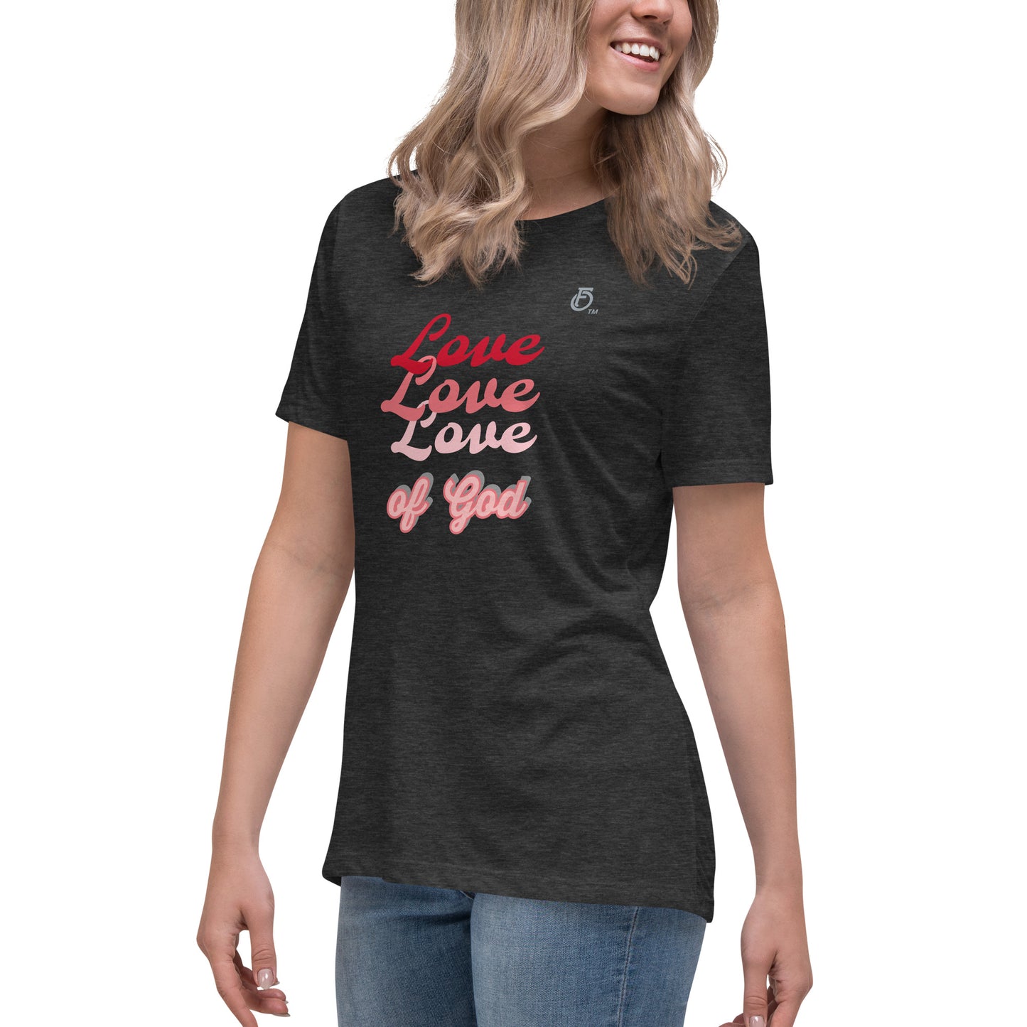 Women's Relaxed T-Shirt "LOVE OF GOD" [Romans 8:39]