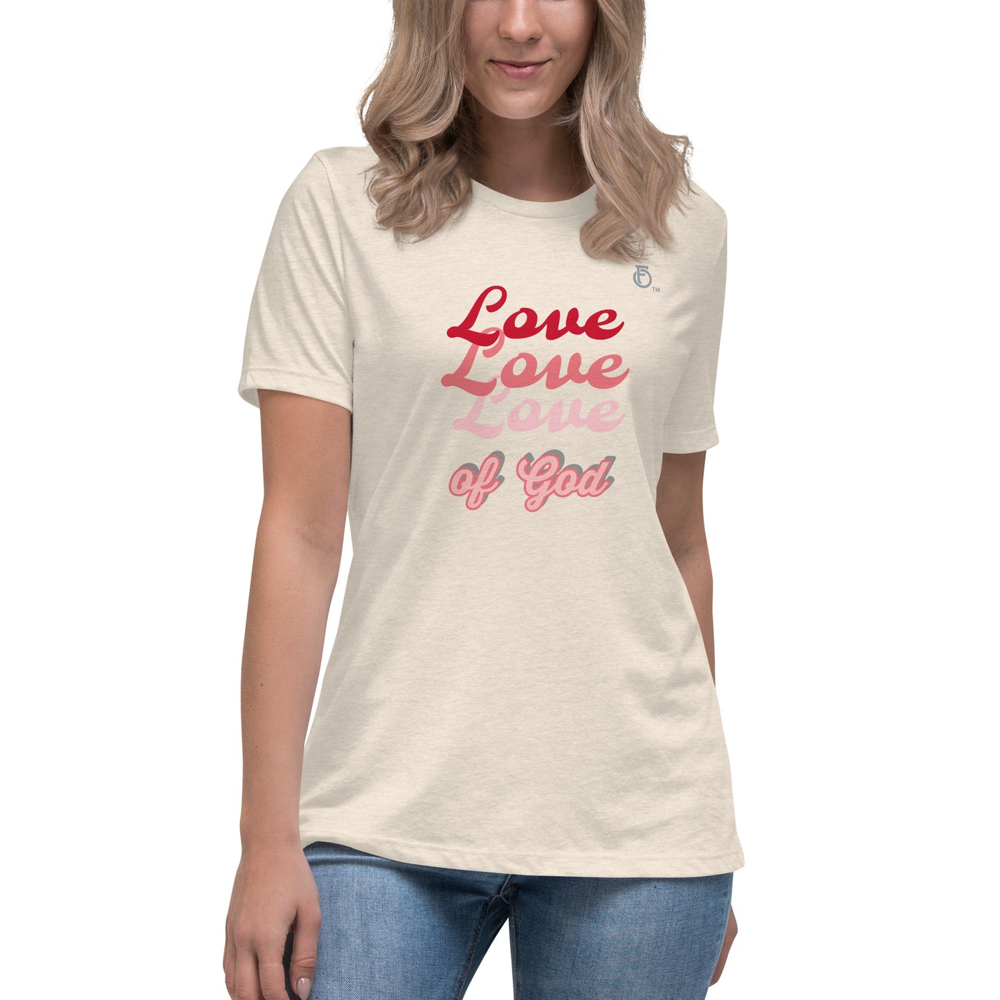 Women's Relaxed T-Shirt "LOVE OF GOD" [Romans 8:39]