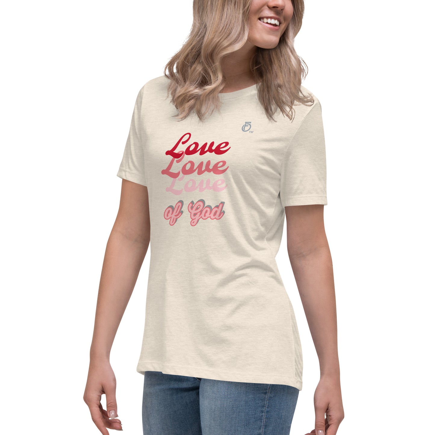 Women's Relaxed T-Shirt "LOVE OF GOD" [Romans 8:39]