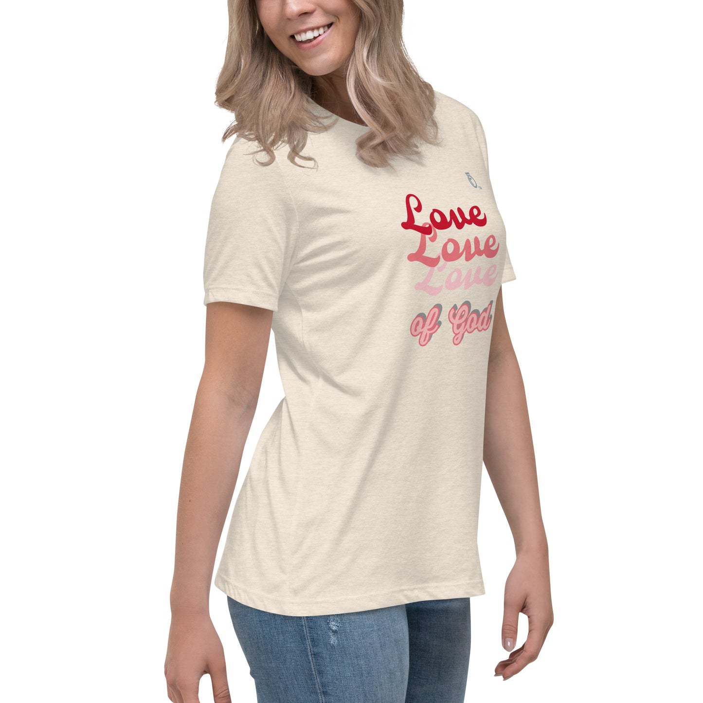 Women's Relaxed T-Shirt "LOVE OF GOD" [Romans 8:39]