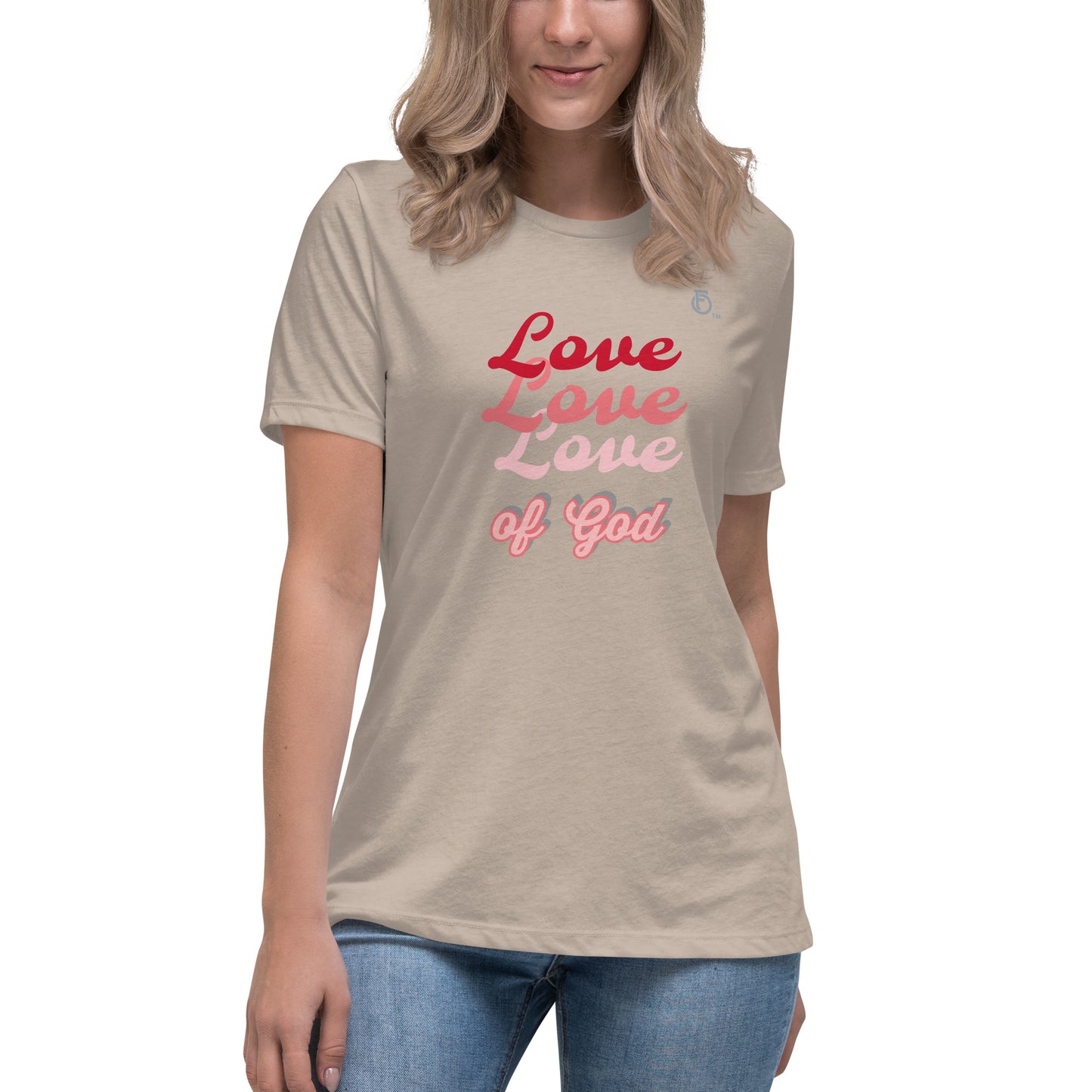 Women's Relaxed T-Shirt "LOVE OF GOD" [Romans 8:39]