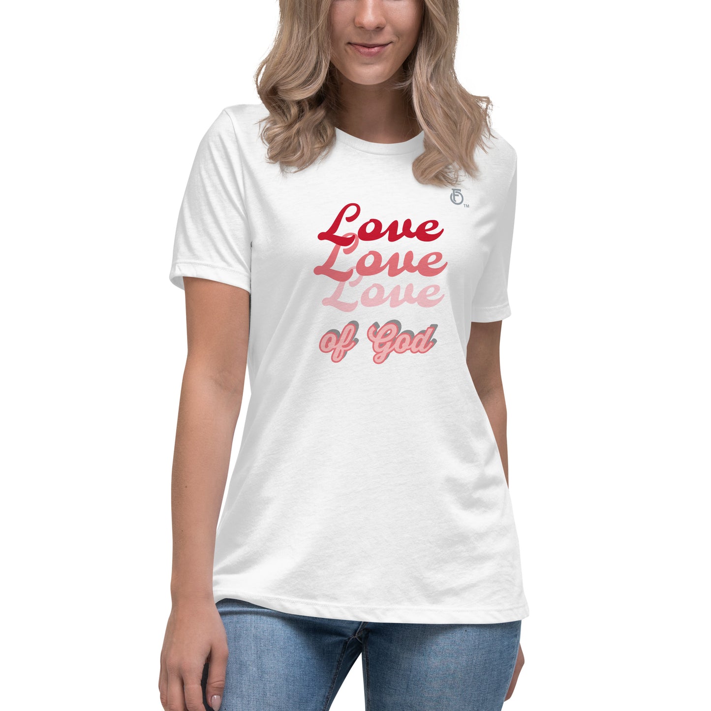 Women's Relaxed T-Shirt "LOVE OF GOD" [Romans 8:39]