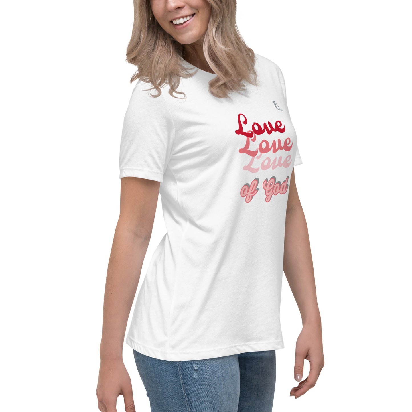 Women's Relaxed T-Shirt "LOVE OF GOD" [Romans 8:39]