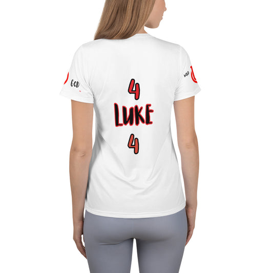 Word "OF" God [Luke 4:4] All-Over Print Women's Athletic T-shirt