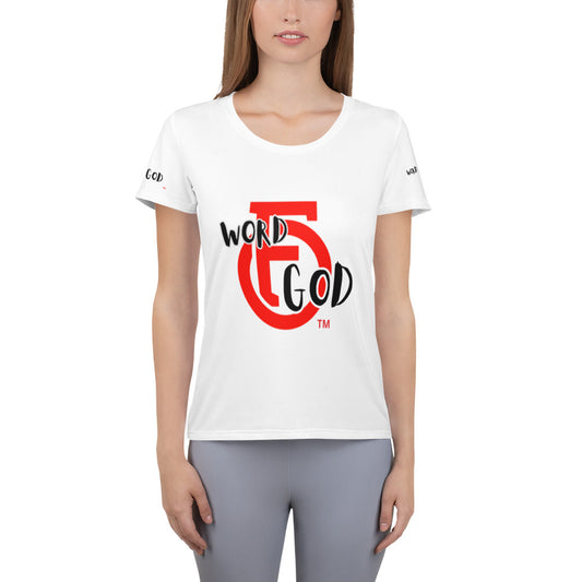 Word "OF" God [Luke 4:4] All-Over Print Women's Athletic T-shirt