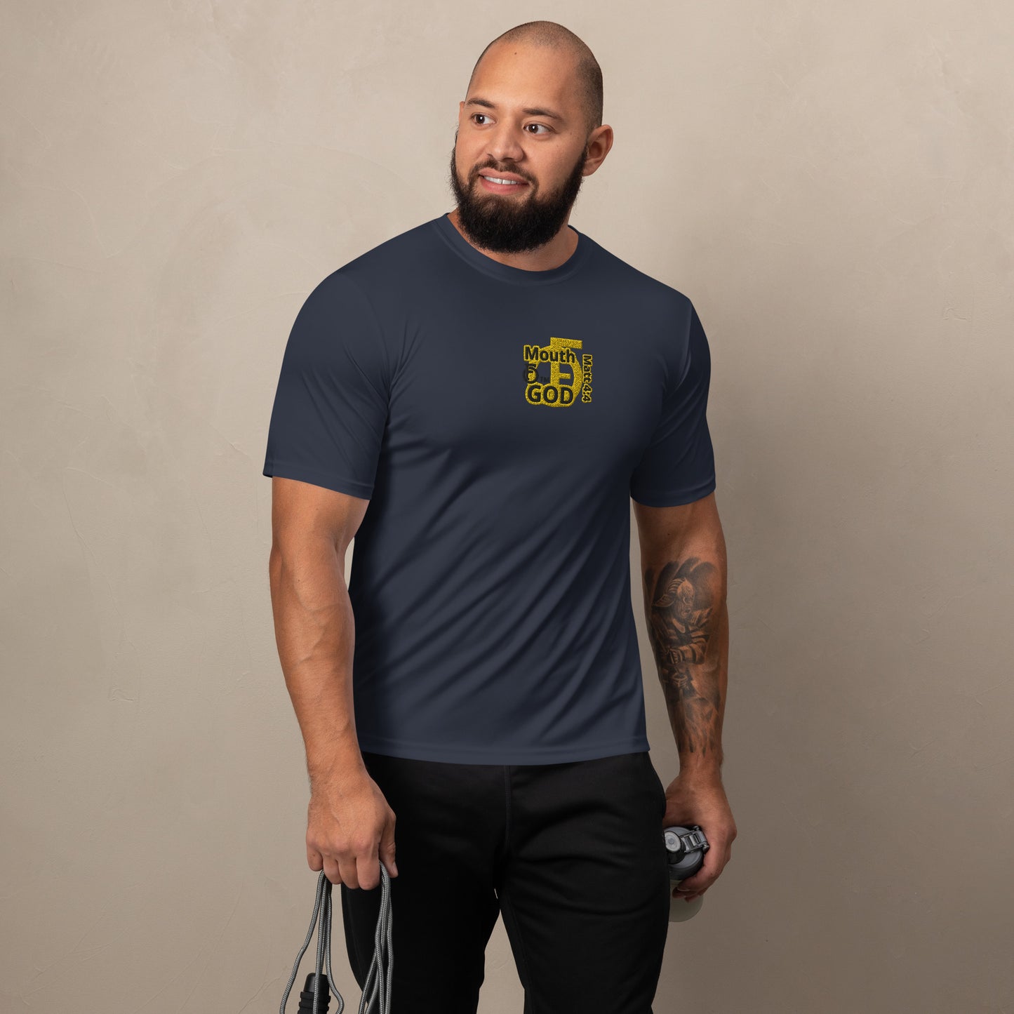 MEN Mouth "OF" God [Matthew 4:4] Champion Performance T-Shirt