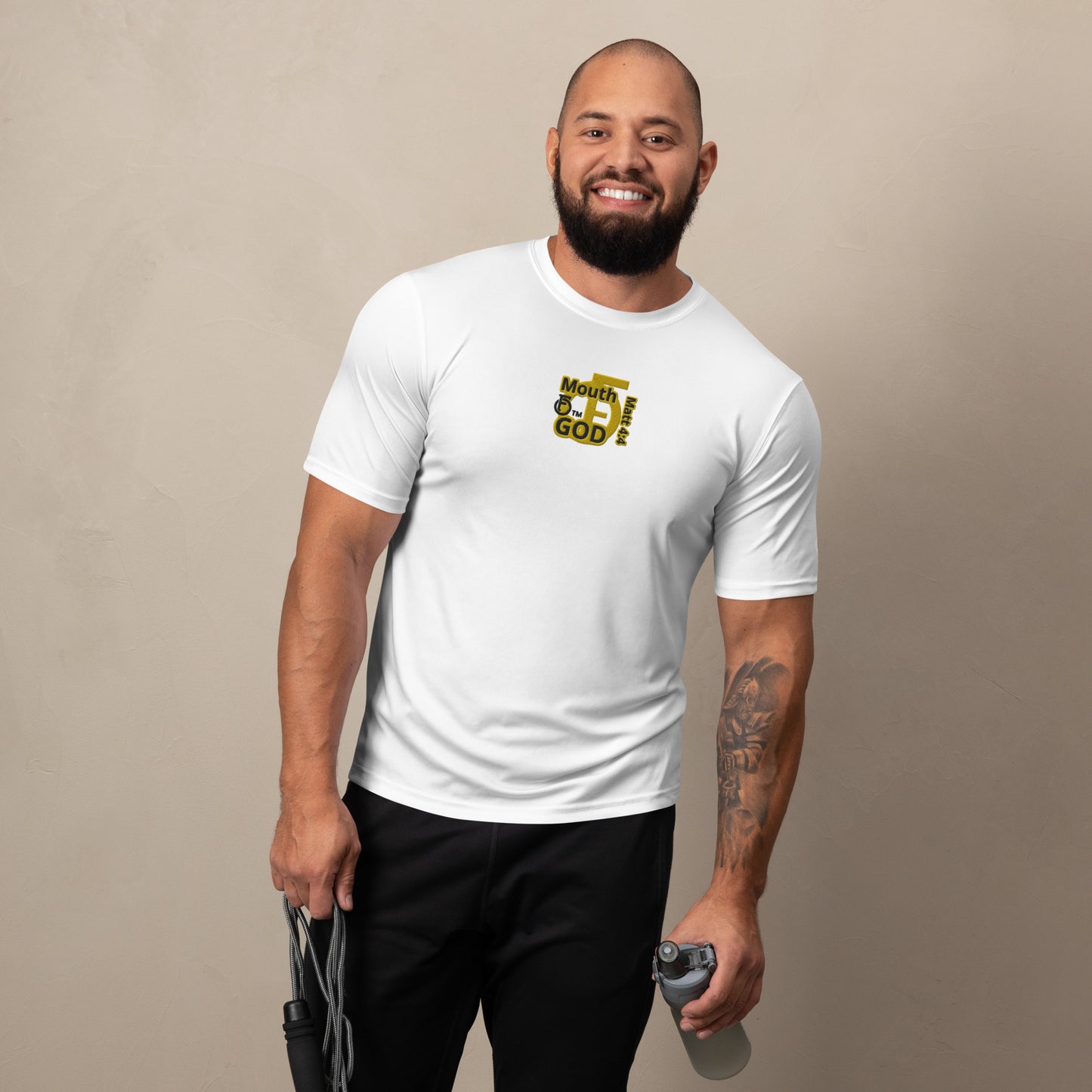 MEN Mouth "OF" God [Matthew 4:4] Champion Performance T-Shirt