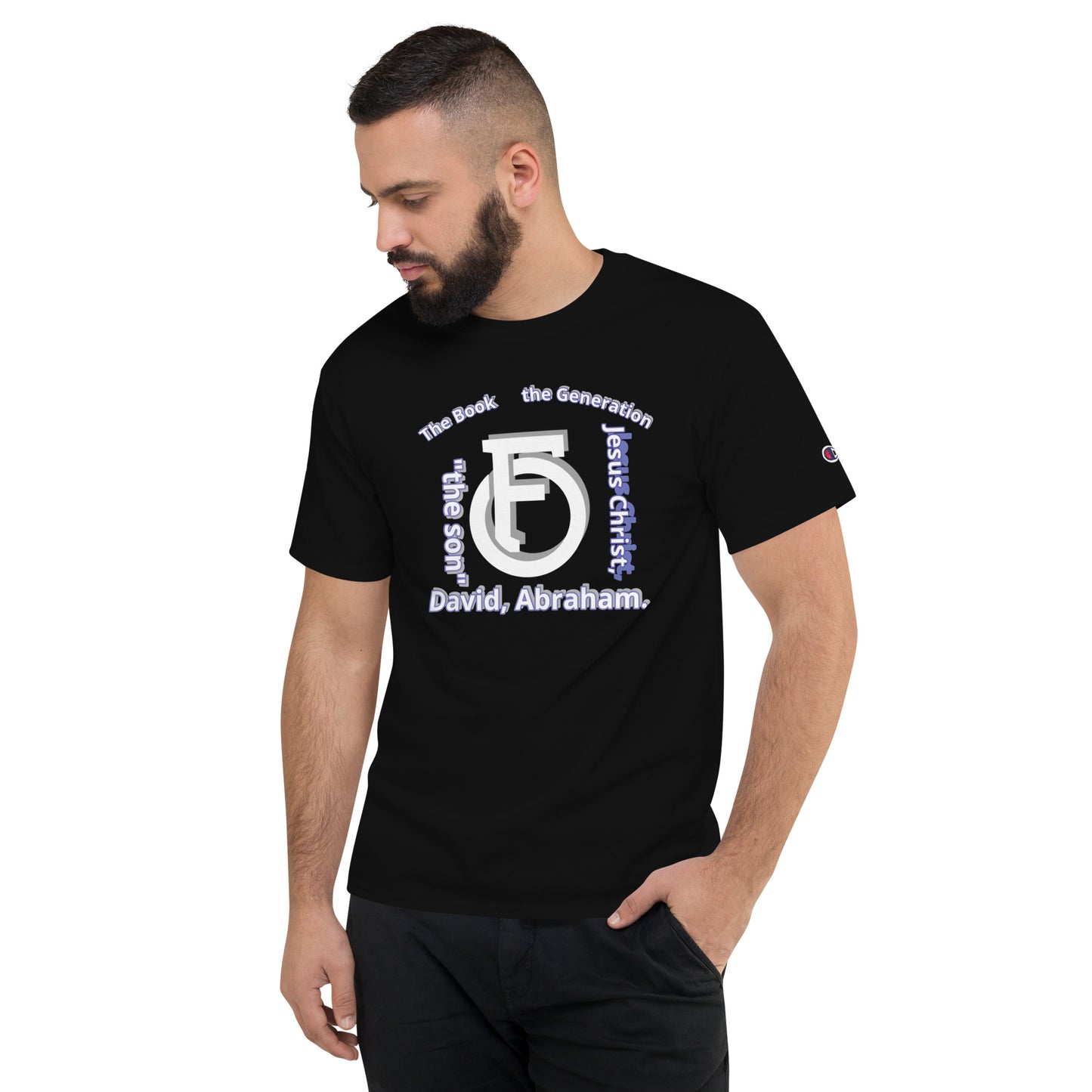 MEN Champion T-Shirt JESUS Christ [Matthew 1:1]