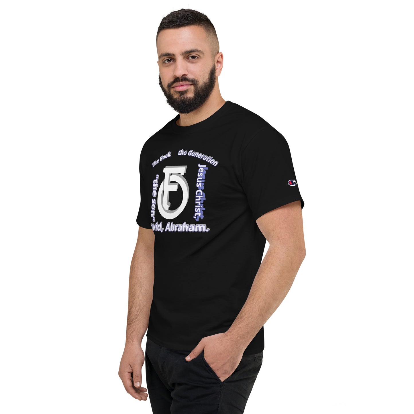 MEN Champion T-Shirt JESUS Christ [Matthew 1:1]