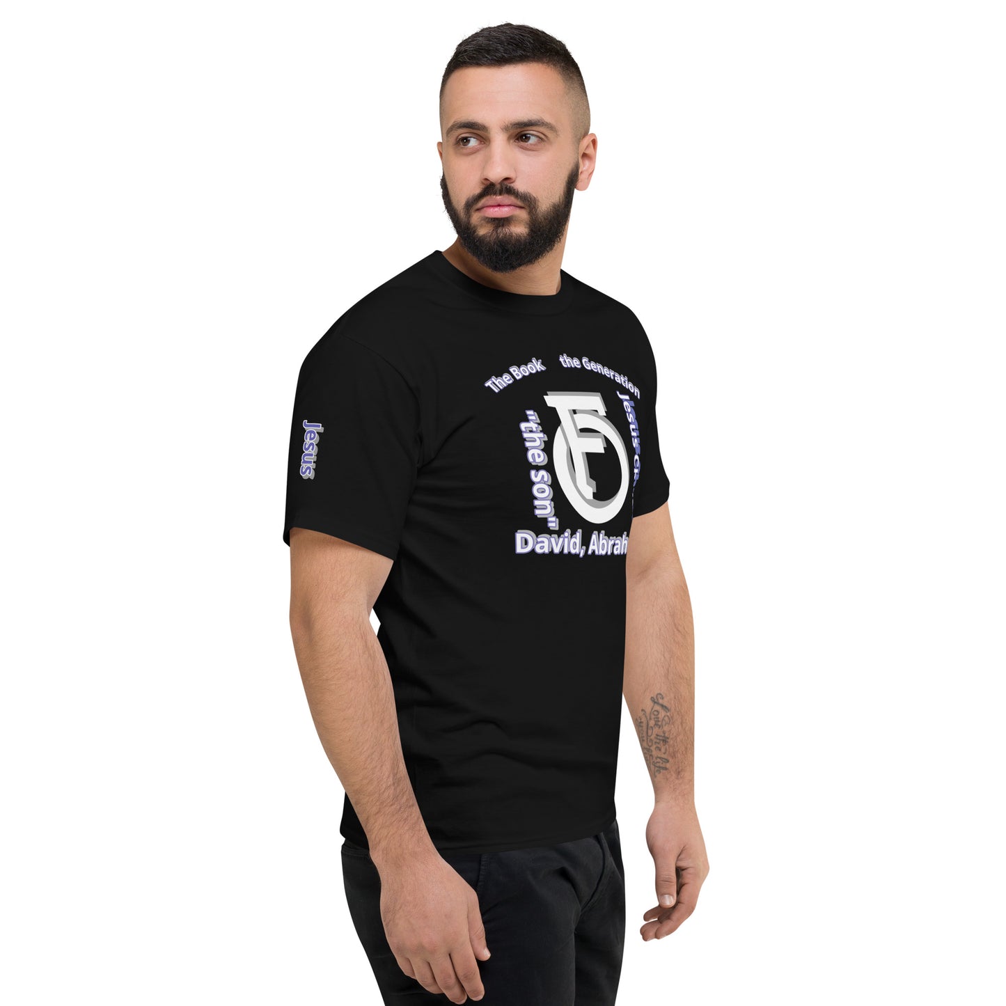 MEN Champion T-Shirt JESUS Christ [Matthew 1:1]