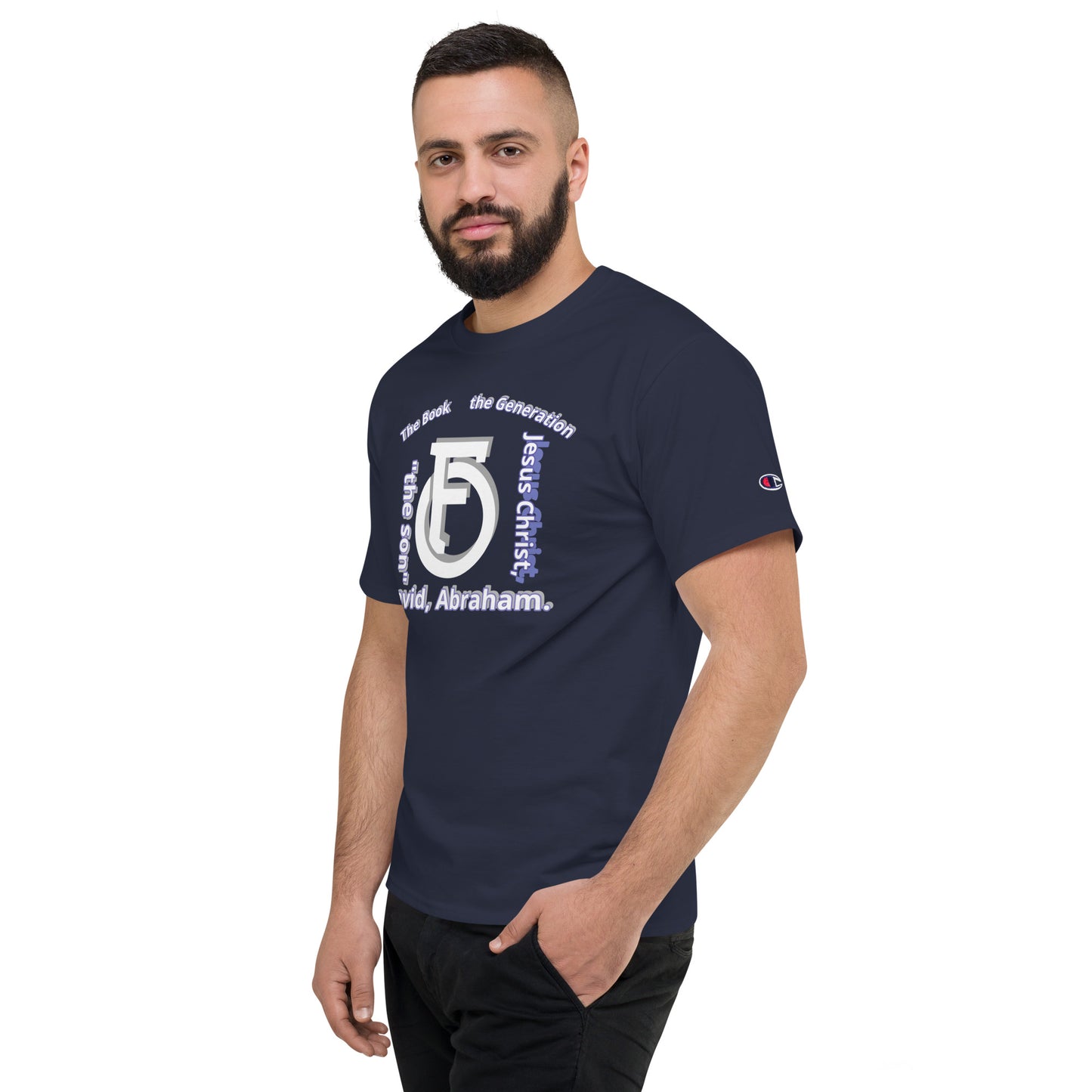 MEN Champion T-Shirt JESUS Christ [Matthew 1:1]