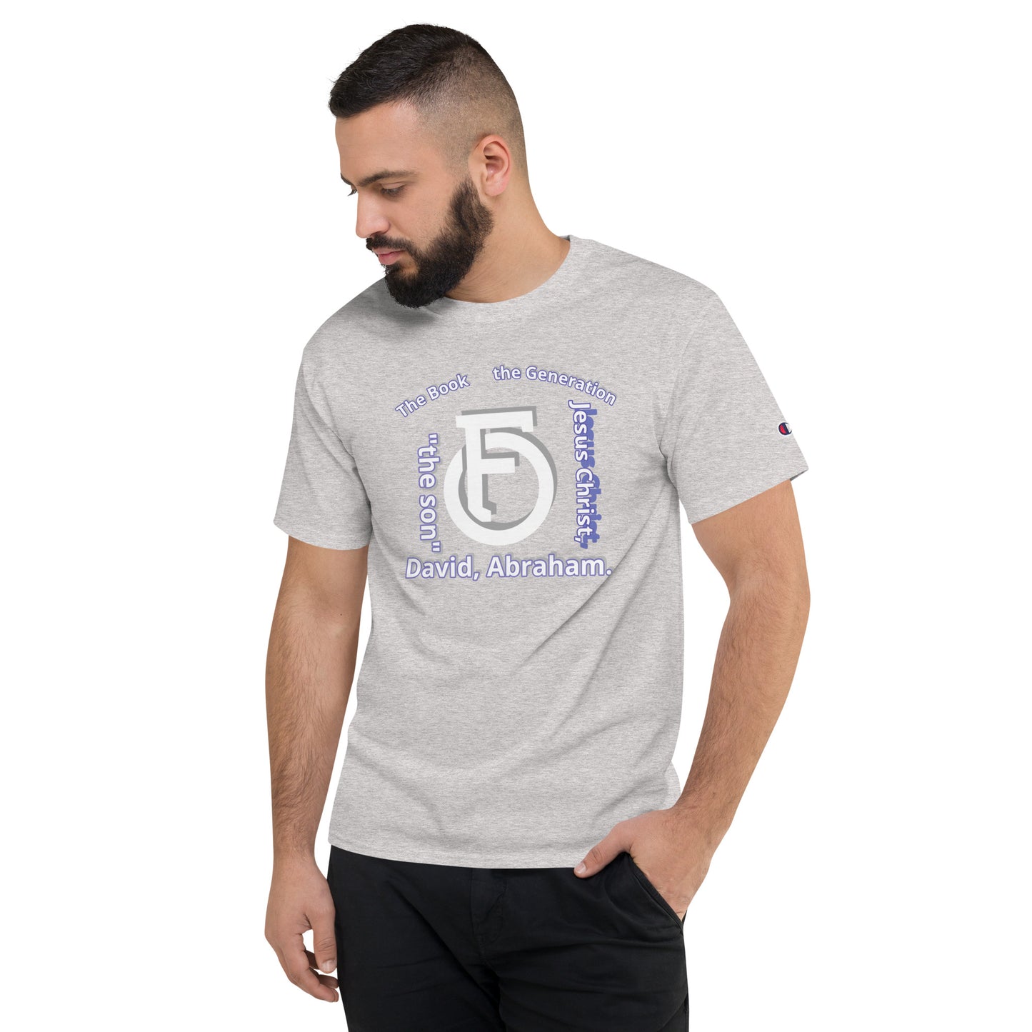 MEN Champion T-Shirt JESUS Christ [Matthew 1:1]