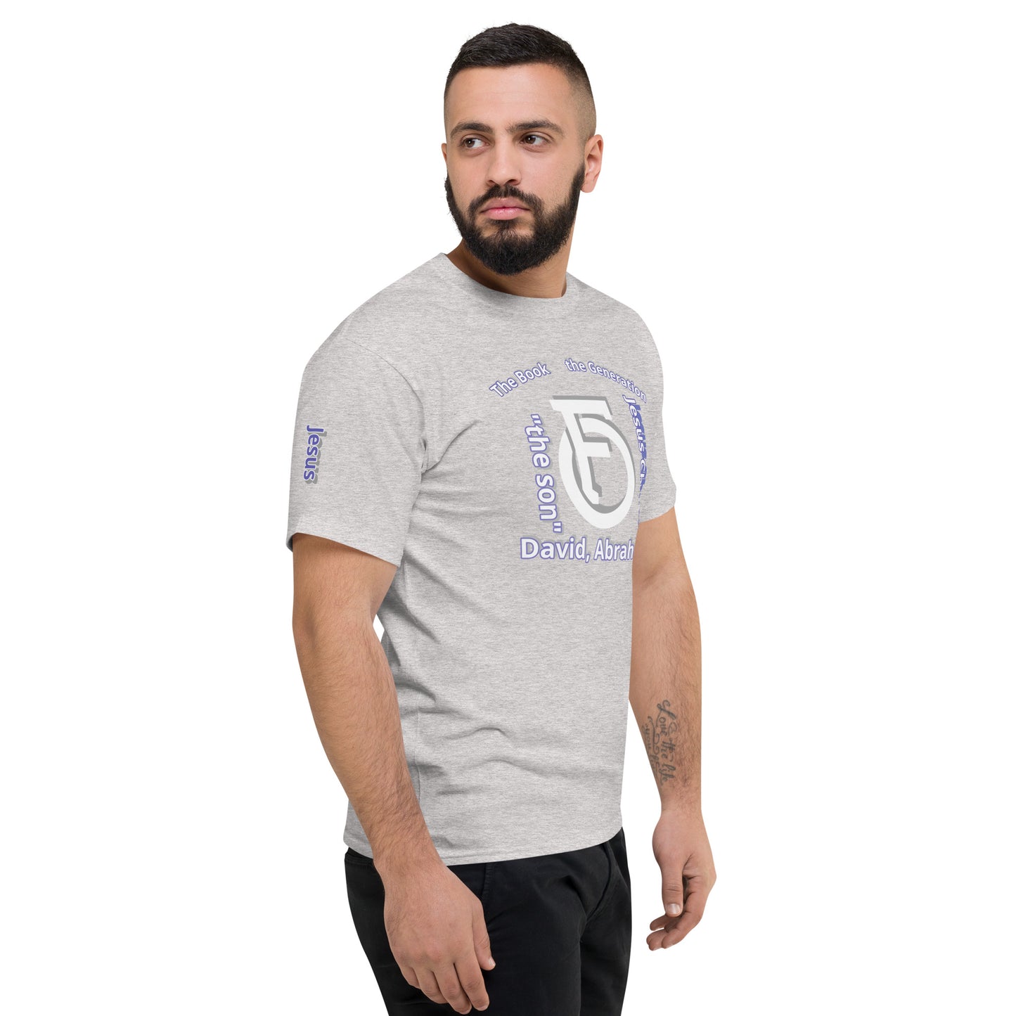 MEN Champion T-Shirt JESUS Christ [Matthew 1:1]