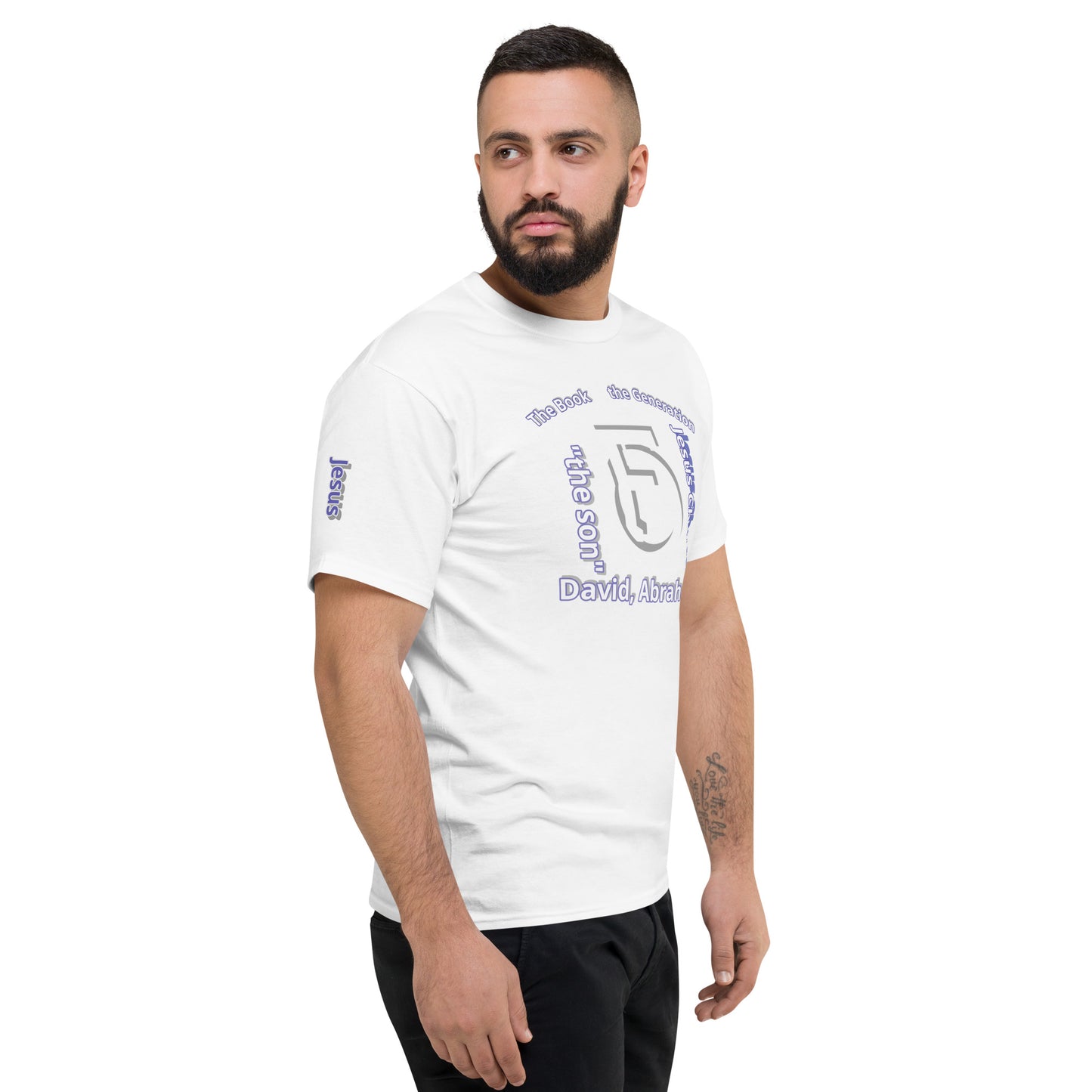 MEN Champion T-Shirt JESUS Christ [Matthew 1:1]