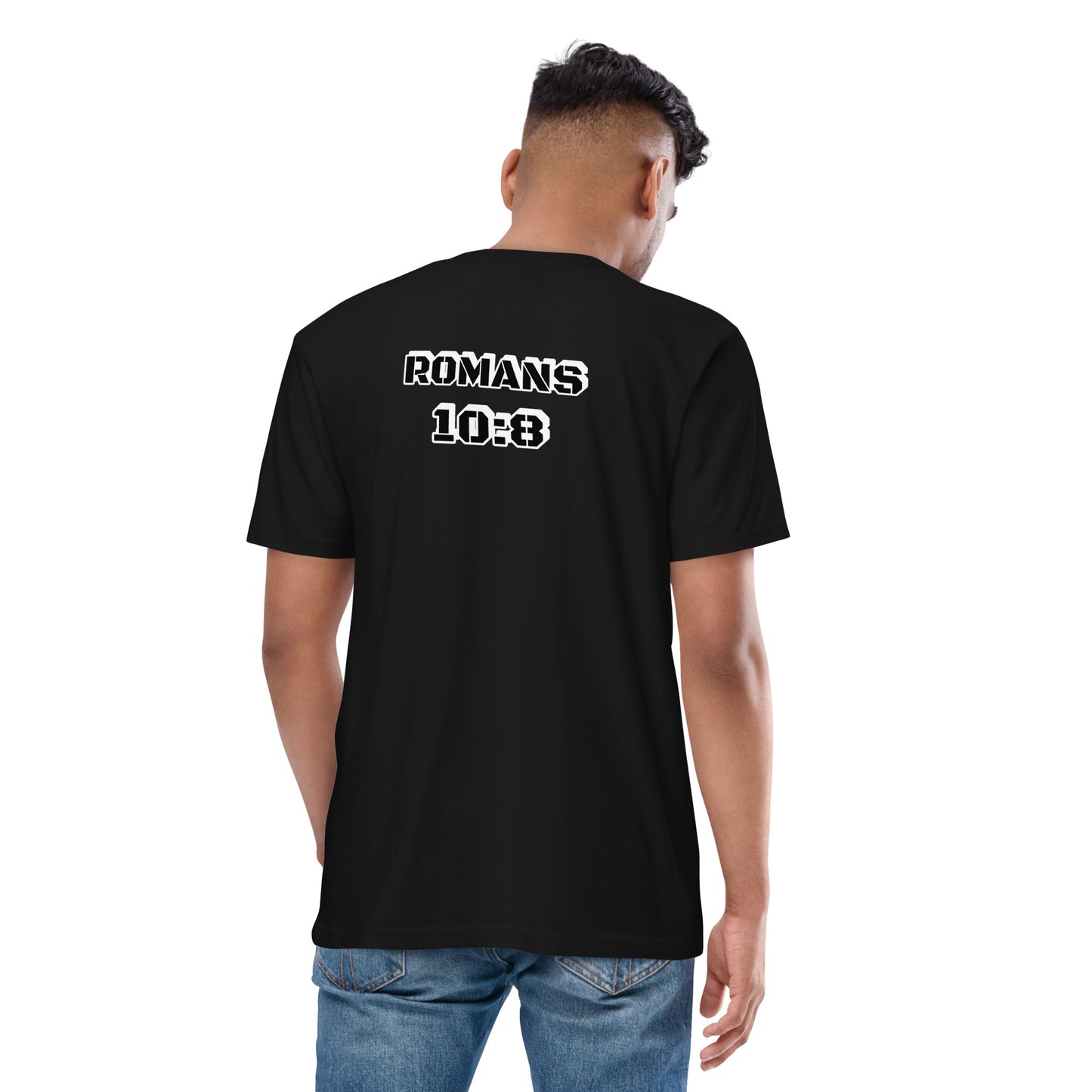 MEN Word "OF" Faith [Romans 10:8] premium heavyweight tee
