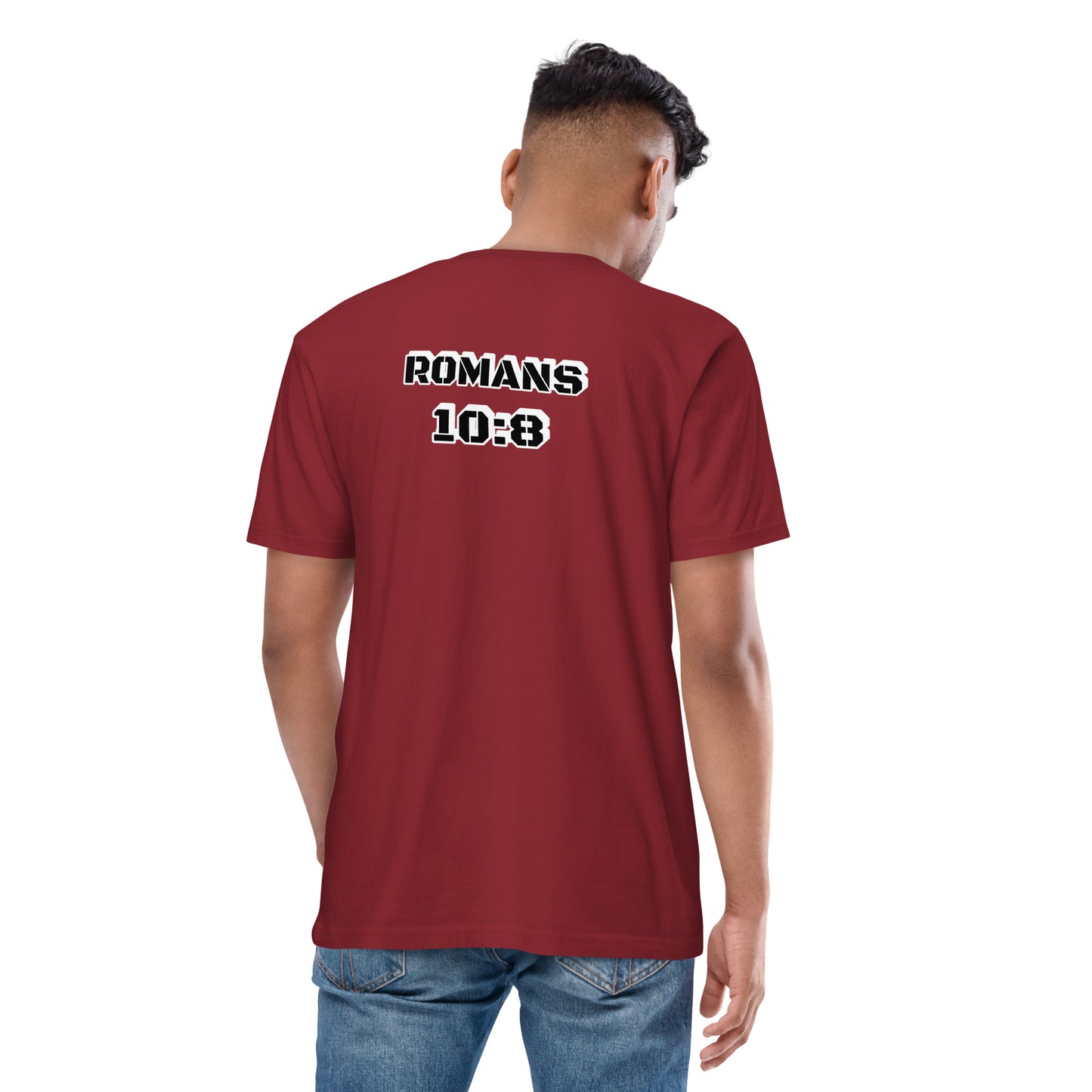 MEN Word "OF" Faith [Romans 10:8] premium heavyweight tee