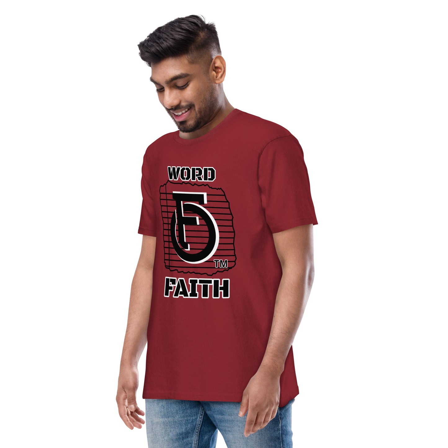 MEN Word "OF" Faith [Romans 10:8] premium heavyweight tee
