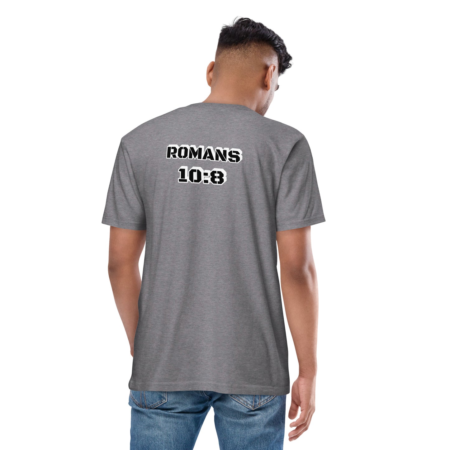 MEN Word "OF" Faith [Romans 10:8] premium heavyweight tee