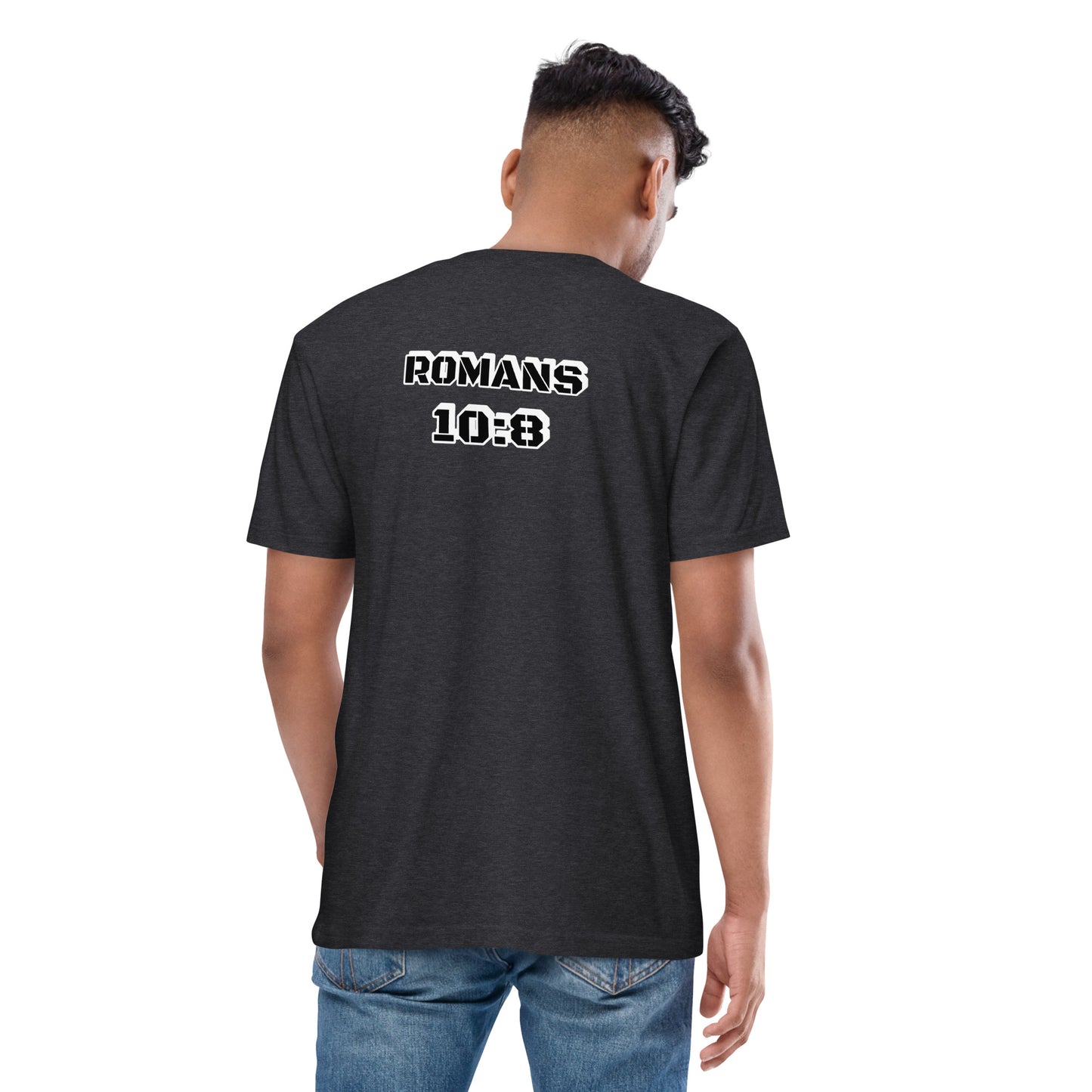 MEN Word "OF" Faith [Romans 10:8] premium heavyweight tee