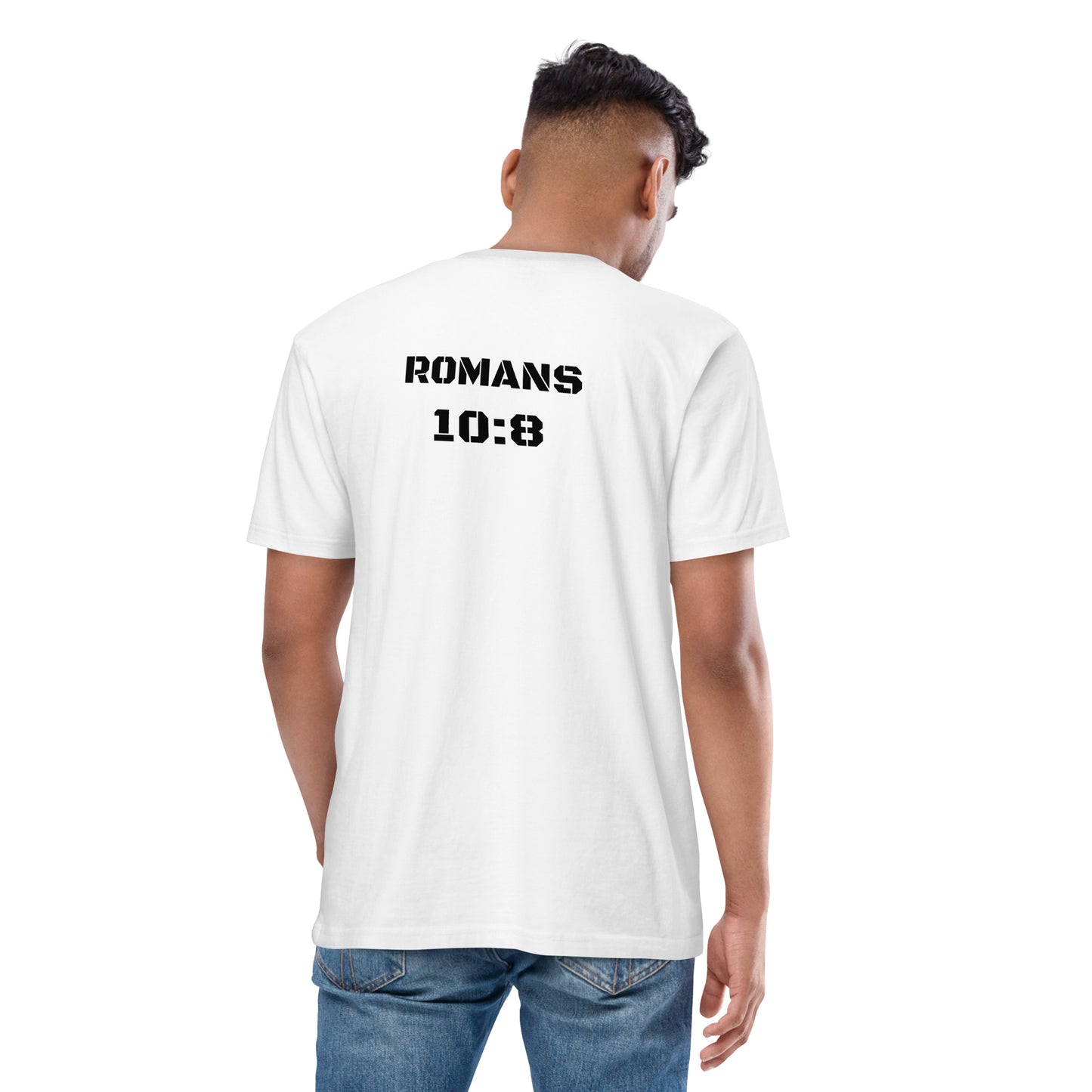 MEN Word "OF" Faith [Romans 10:8] premium heavyweight tee