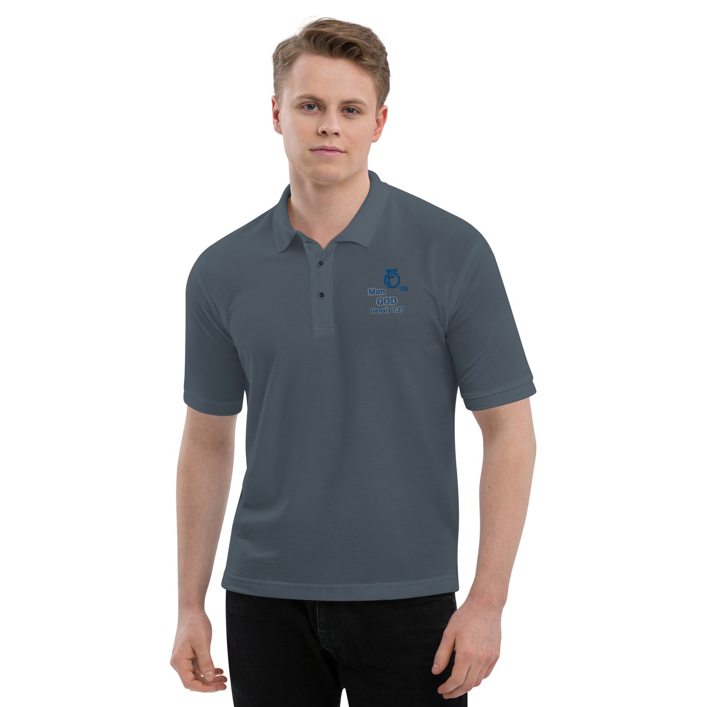 MEN Man "OF" God [Genesis 1:27] Premium Polo