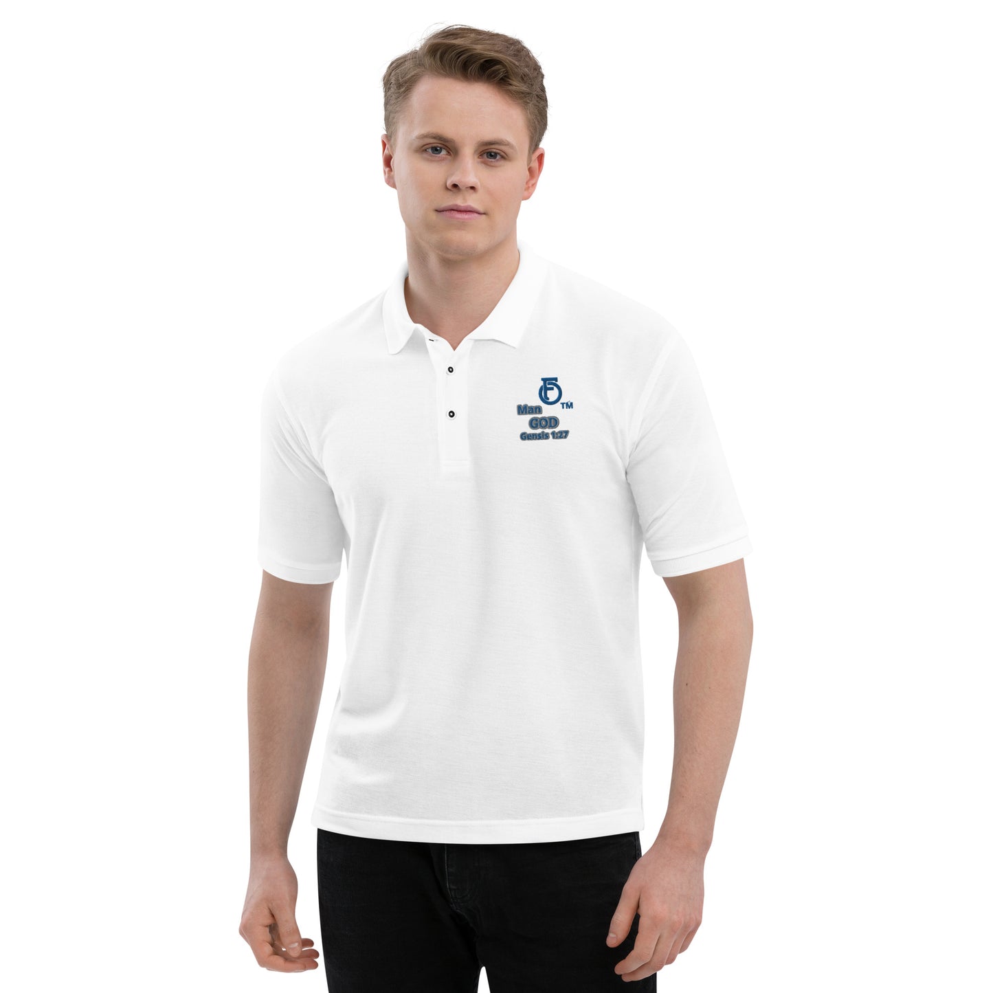 MEN Man "OF" God [Genesis 1:27] Premium Polo