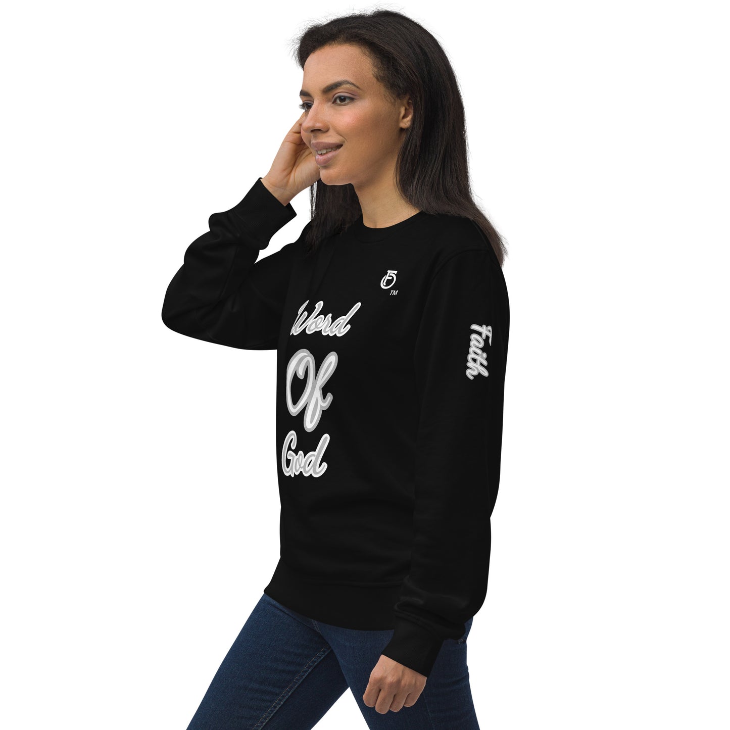 Unisex organic sweatshirt Word "OF" God [Romans 10:17]