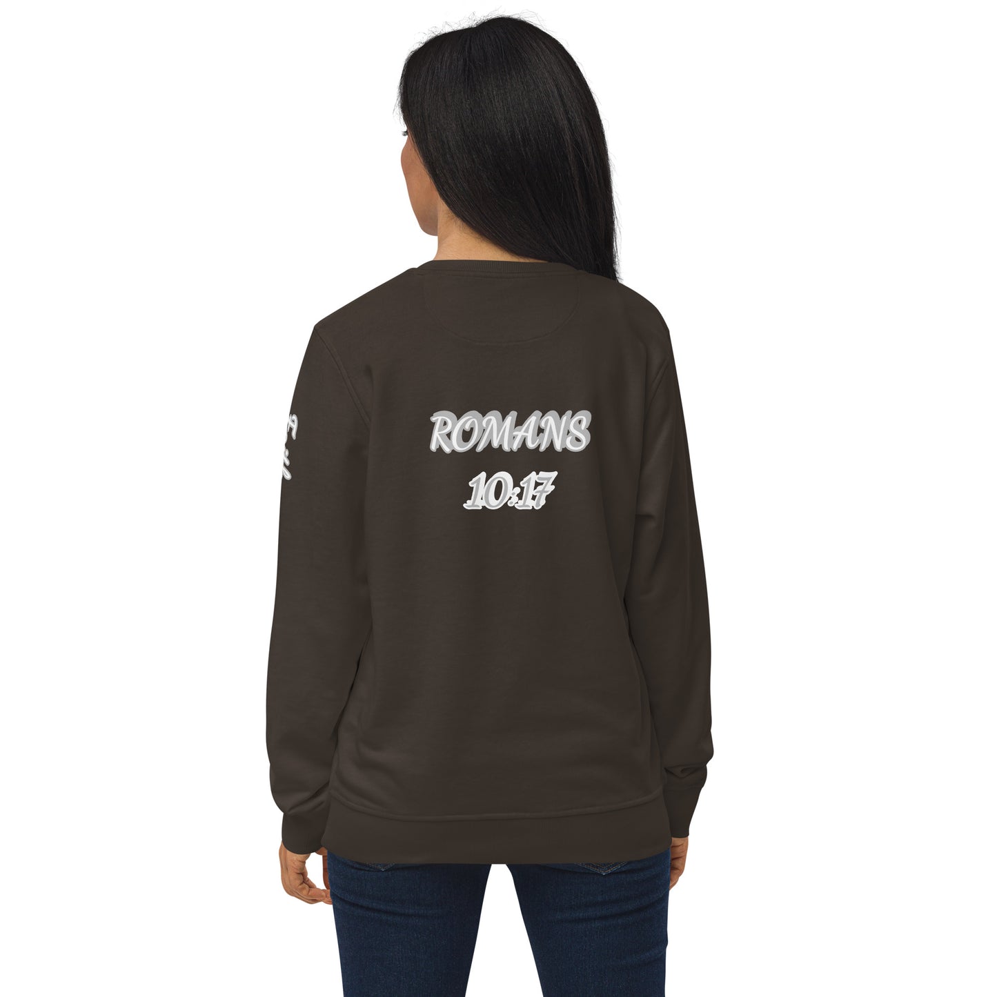 Unisex organic sweatshirt Word "OF" God [Romans 10:17]