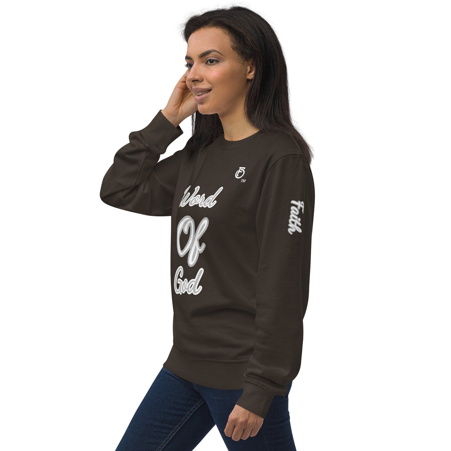 Unisex organic sweatshirt Word "OF" God [Romans 10:17]