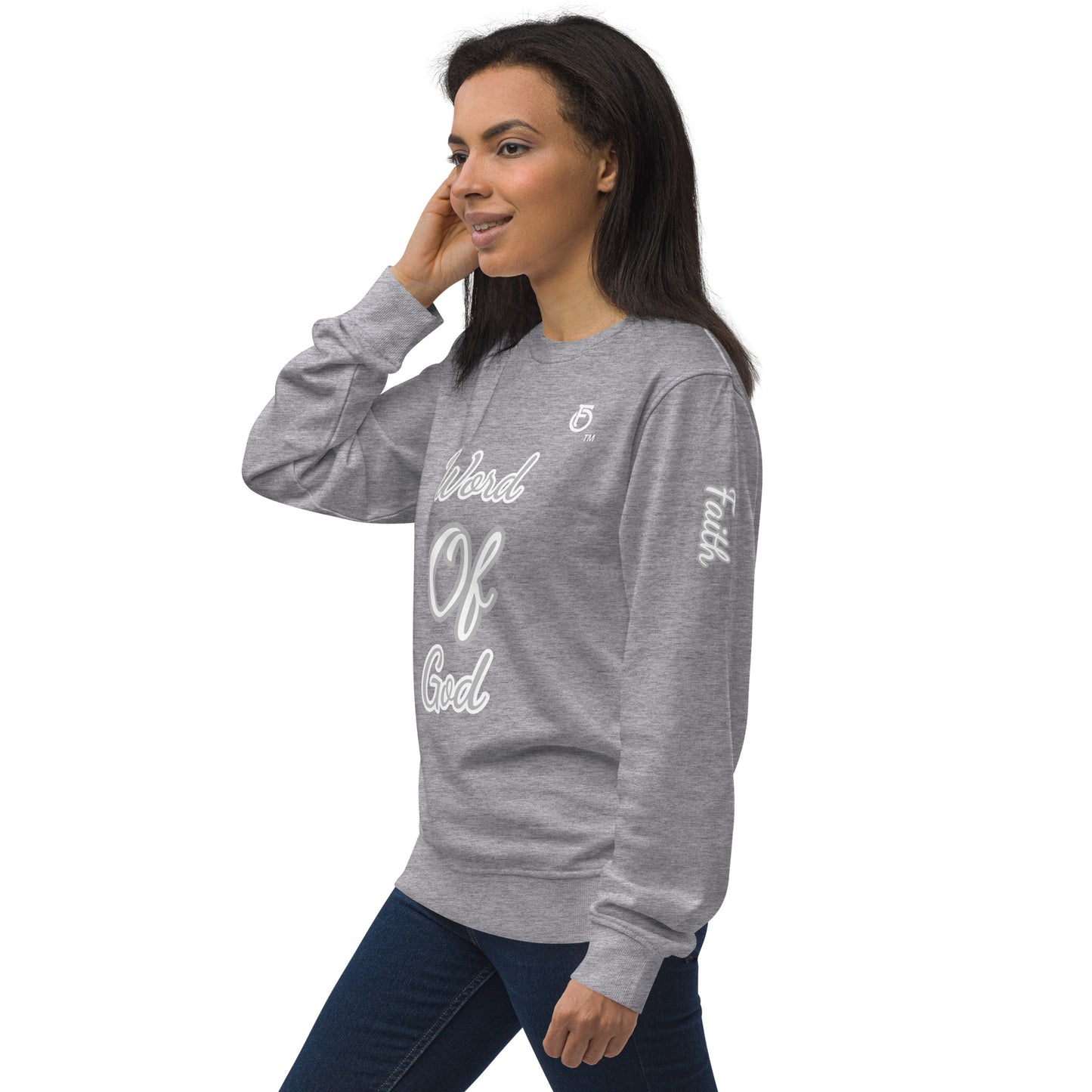 Unisex organic sweatshirt Word "OF" God [Romans 10:17]