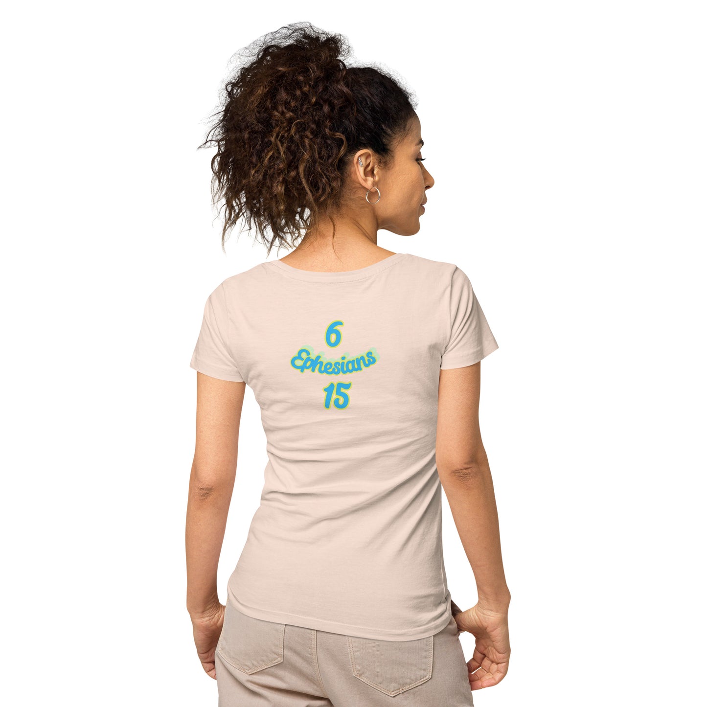 WOMEN Gospel "OF" Peace [Ephesians 6:15] basic organic t-shirt