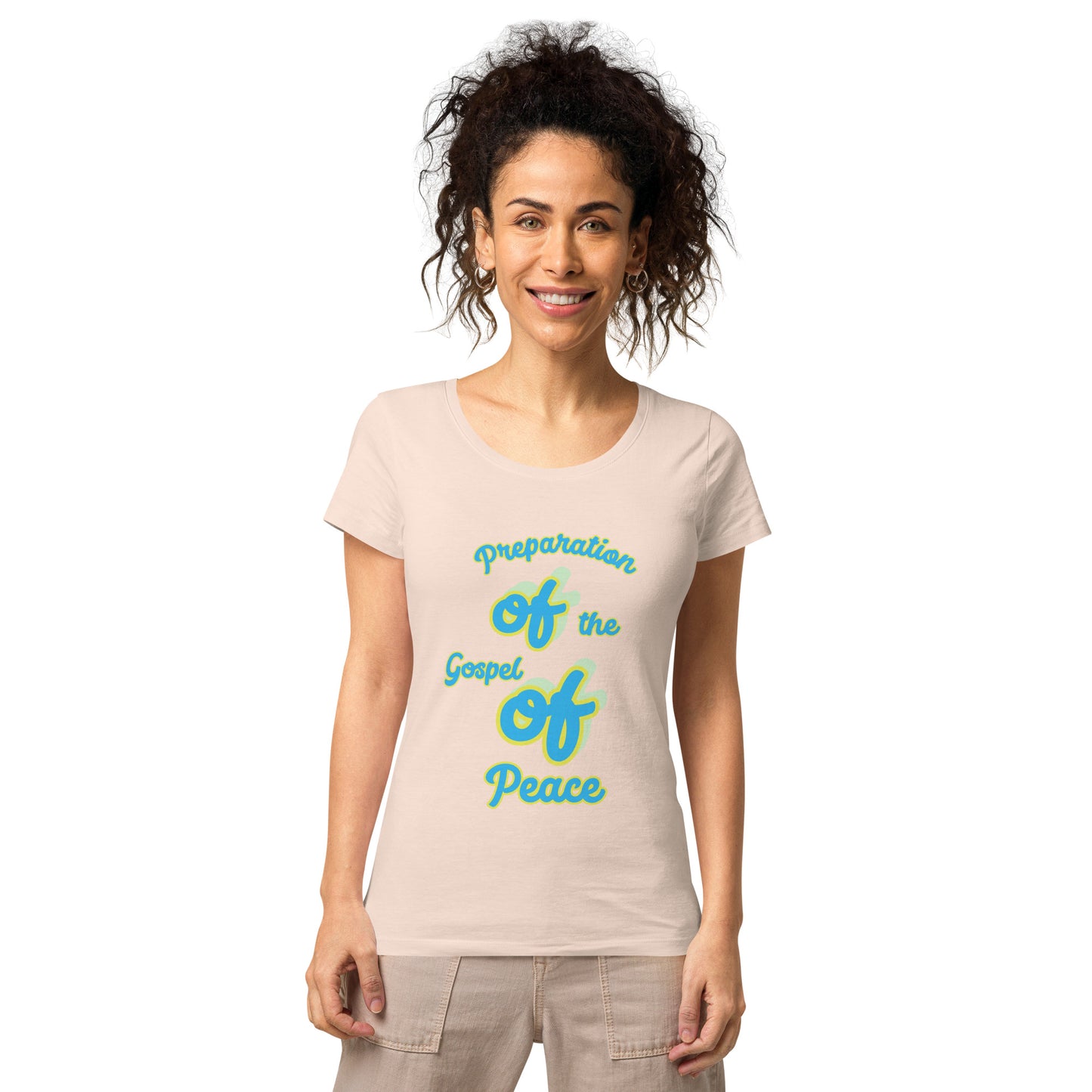 WOMEN Gospel "OF" Peace [Ephesians 6:15] basic organic t-shirt