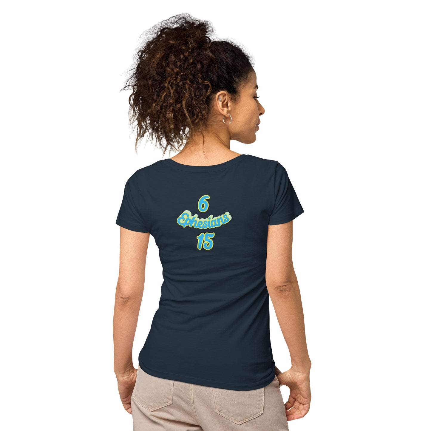 WOMEN Gospel "OF" Peace [Ephesians 6:15] basic organic t-shirt