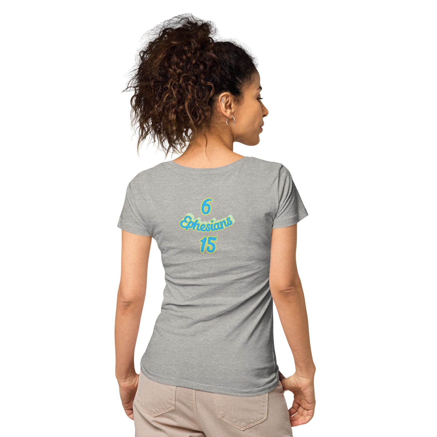 WOMEN Gospel "OF" Peace [Ephesians 6:15] basic organic t-shirt