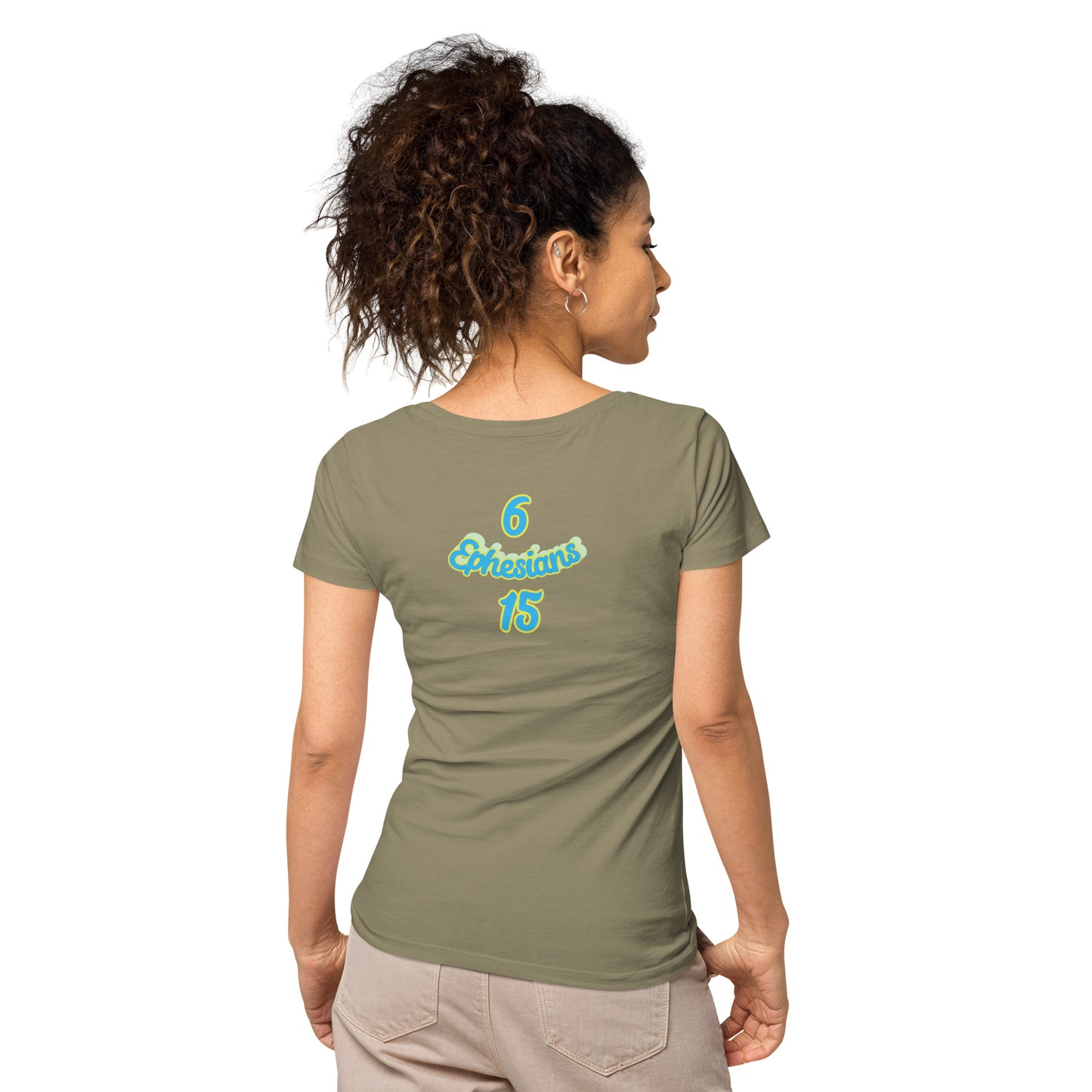 WOMEN Gospel "OF" Peace [Ephesians 6:15] basic organic t-shirt