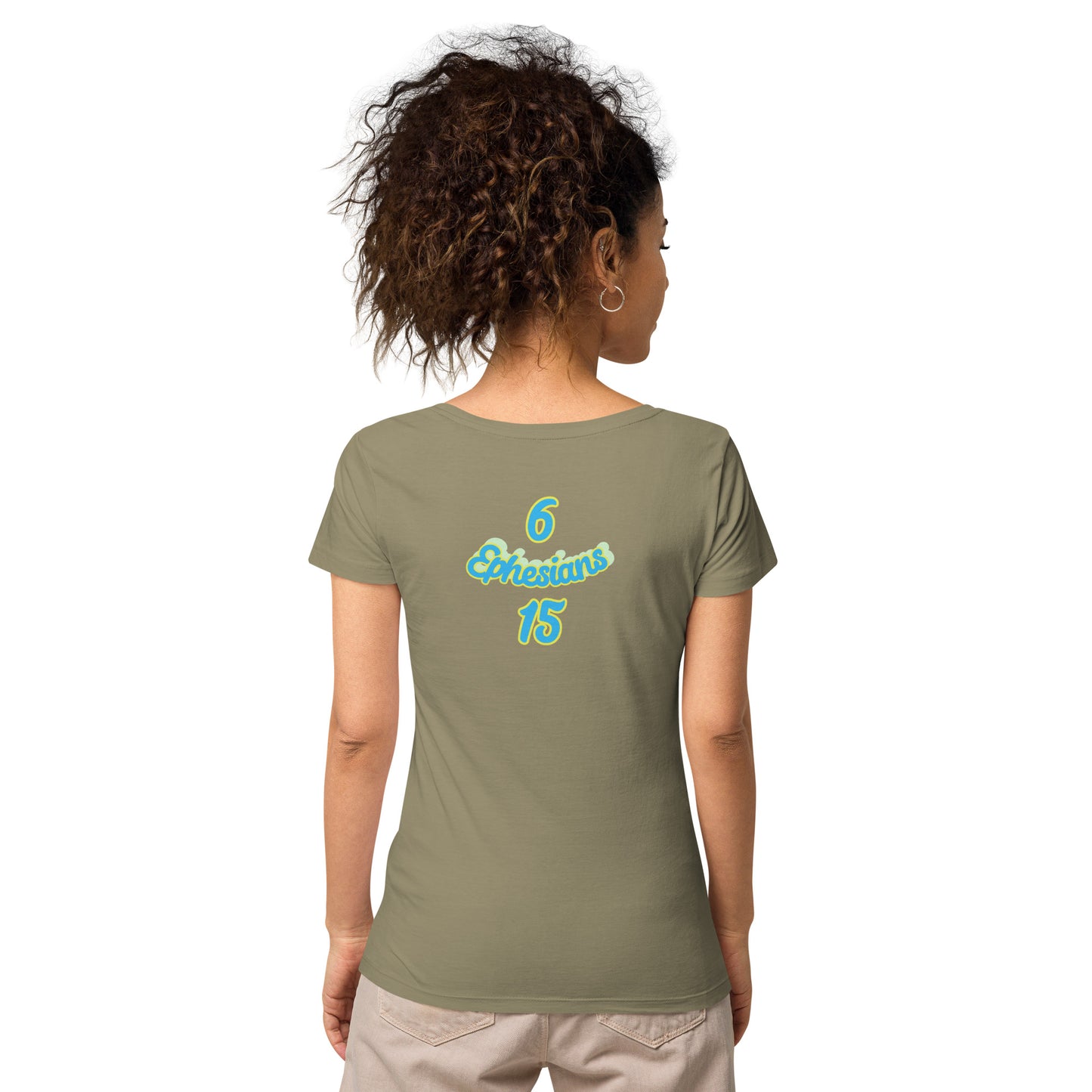 WOMEN Gospel "OF" Peace [Ephesians 6:15] basic organic t-shirt