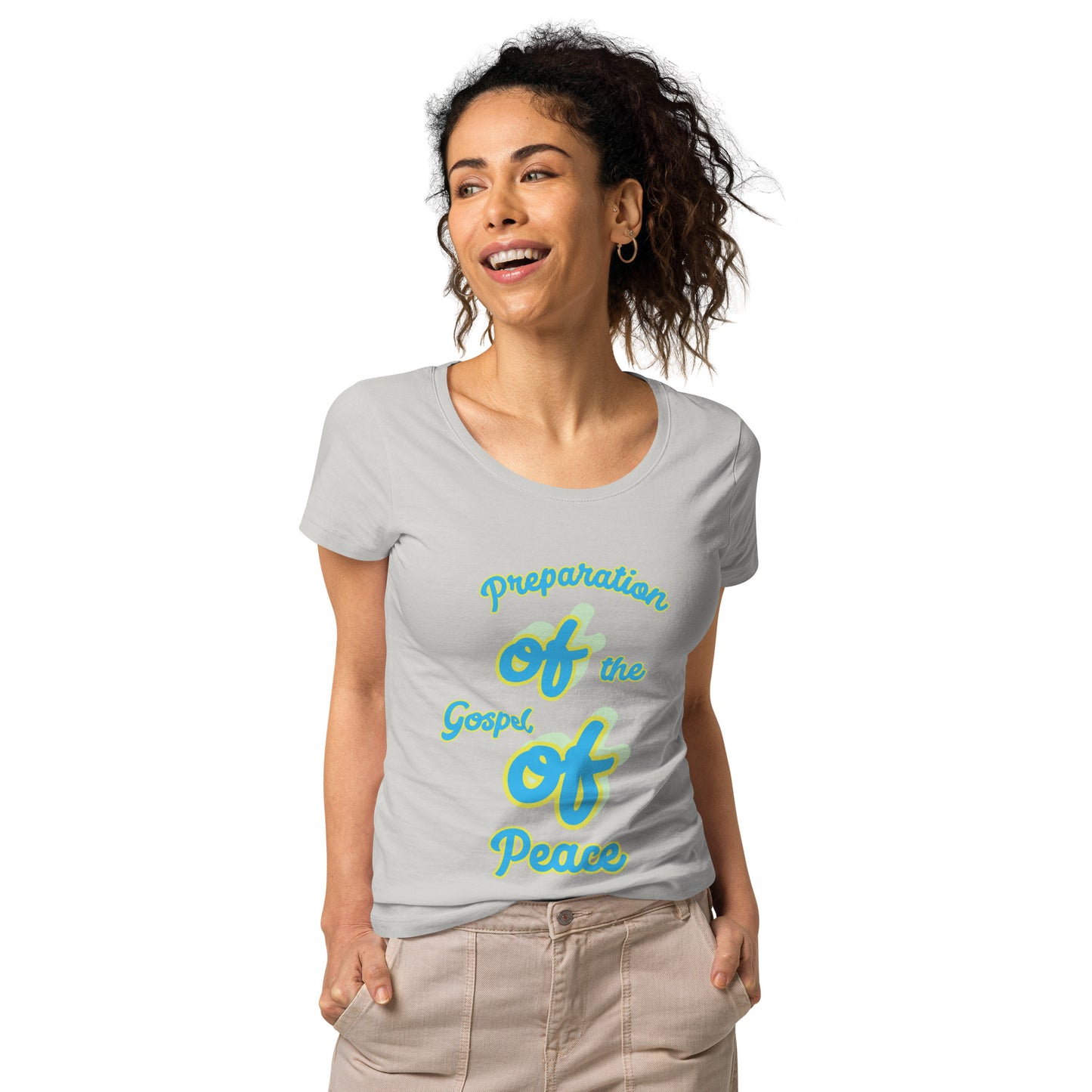 WOMEN Gospel "OF" Peace [Ephesians 6:15] basic organic t-shirt