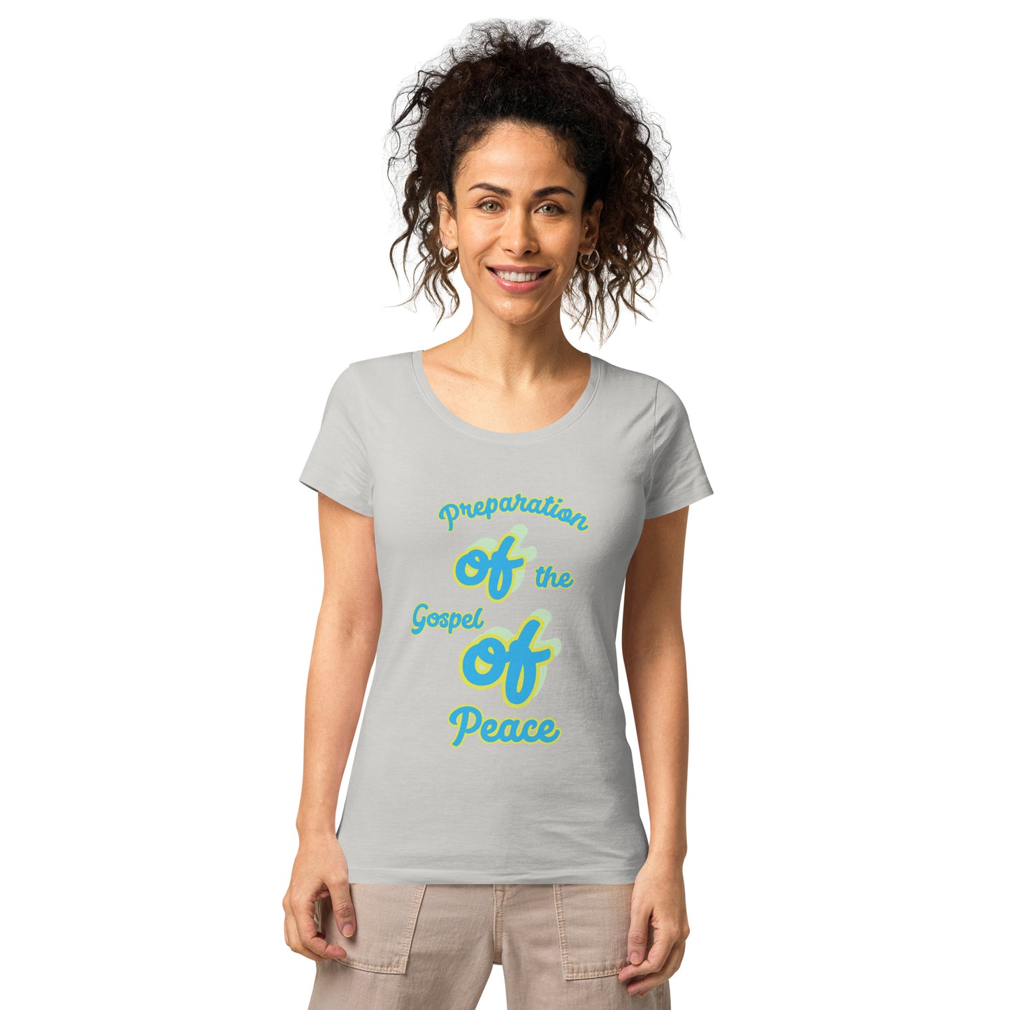 WOMEN Gospel "OF" Peace [Ephesians 6:15] basic organic t-shirt