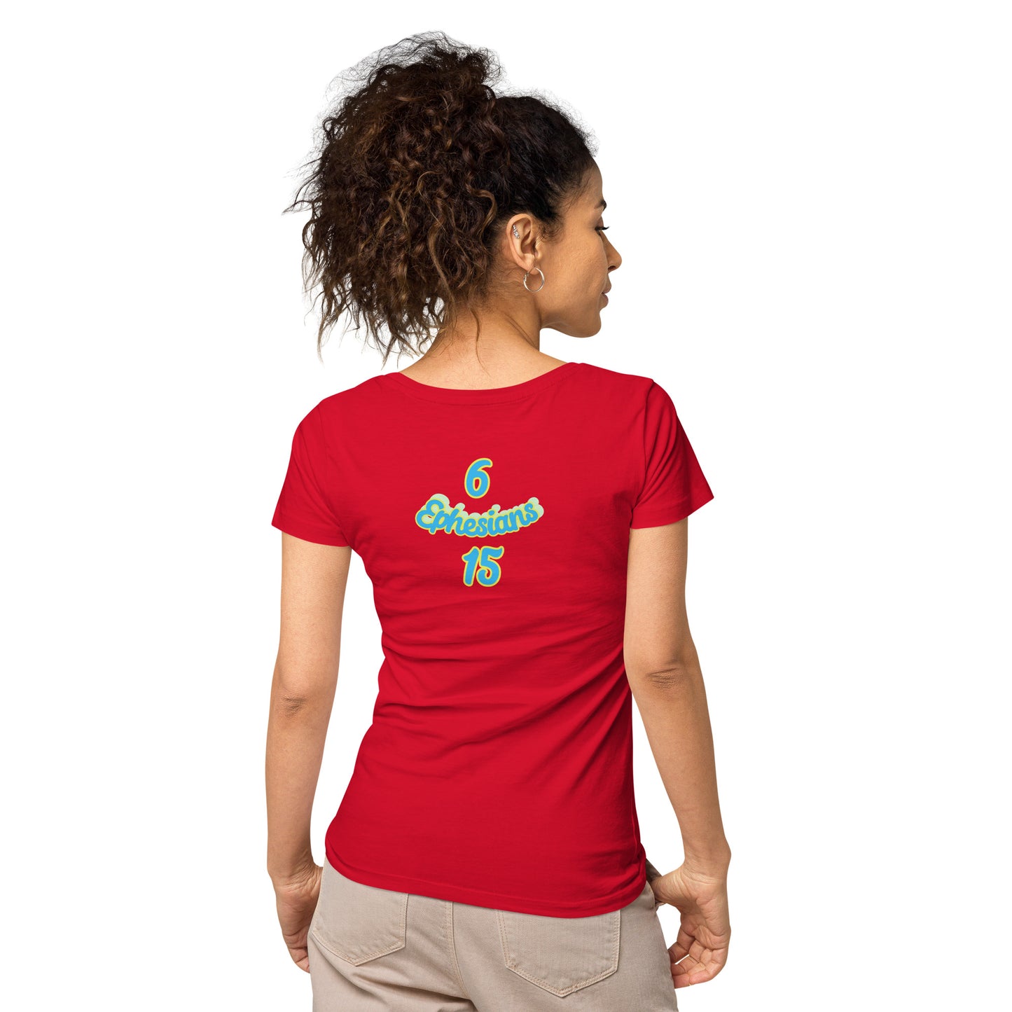 WOMEN Gospel "OF" Peace [Ephesians 6:15] basic organic t-shirt