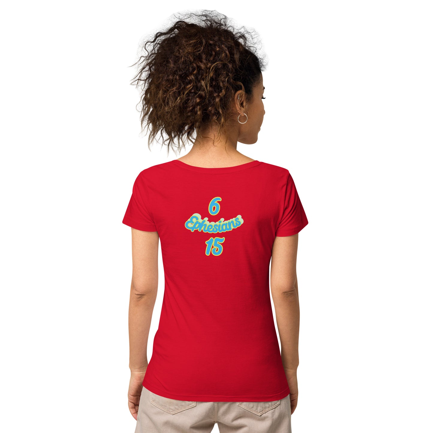 WOMEN Gospel "OF" Peace [Ephesians 6:15] basic organic t-shirt