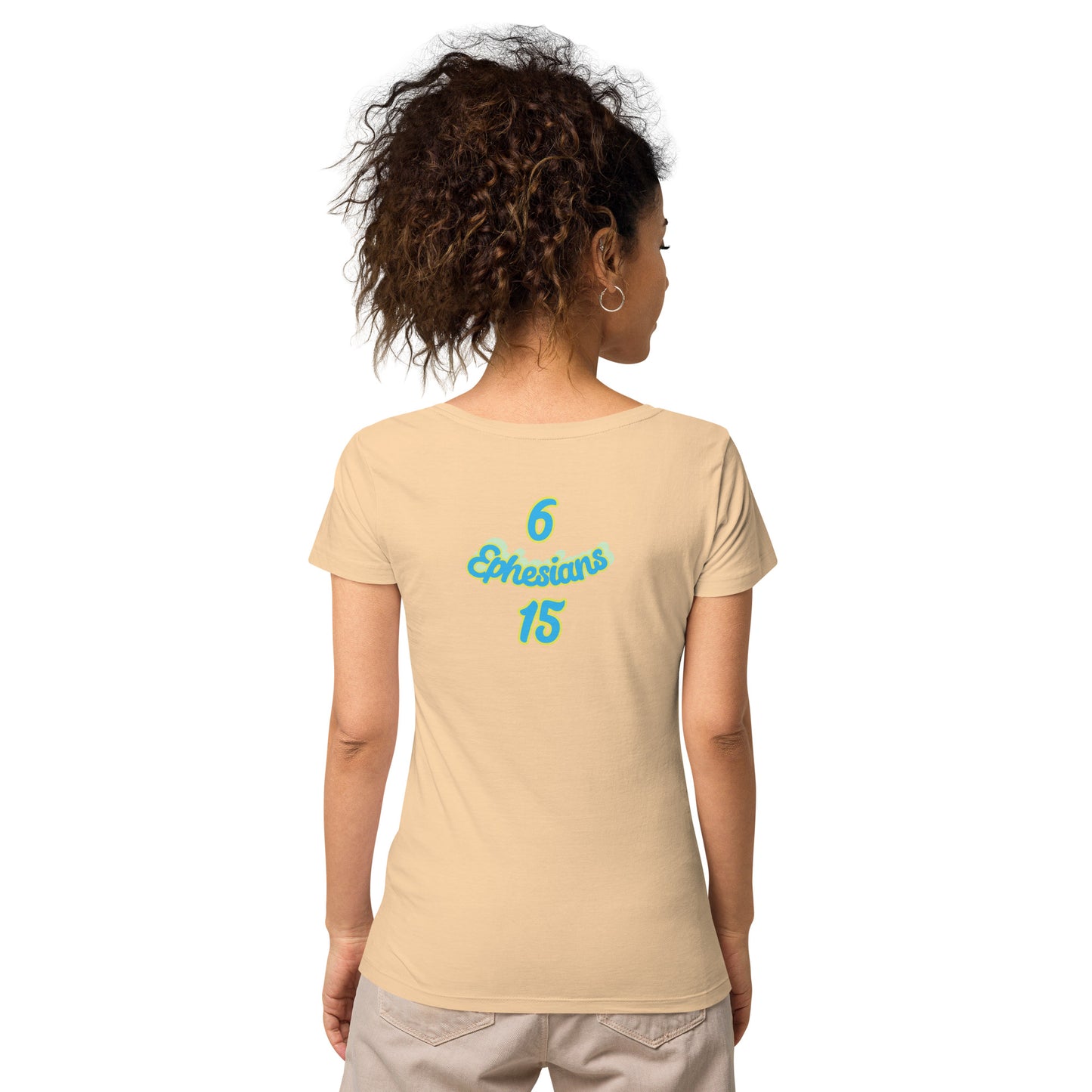 WOMEN Gospel "OF" Peace [Ephesians 6:15] basic organic t-shirt