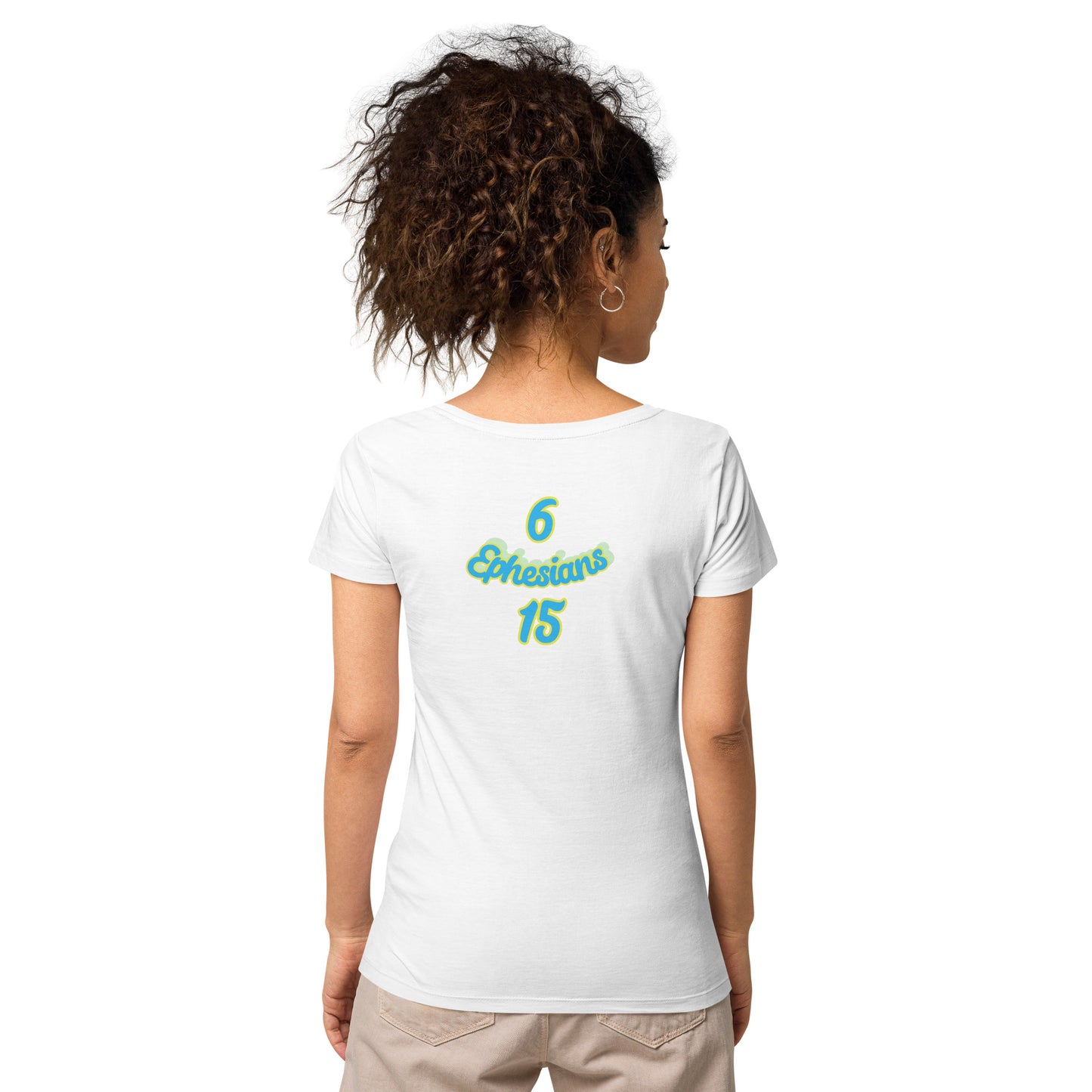 WOMEN Gospel "OF" Peace [Ephesians 6:15] basic organic t-shirt