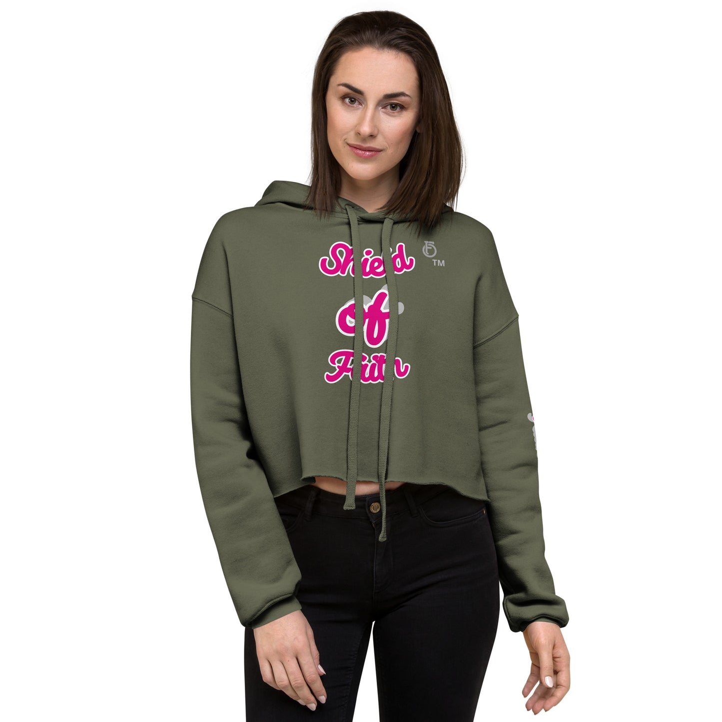 WOMEN Shield "OF" Faith [Ephesians 6:16] Crop Hoodie