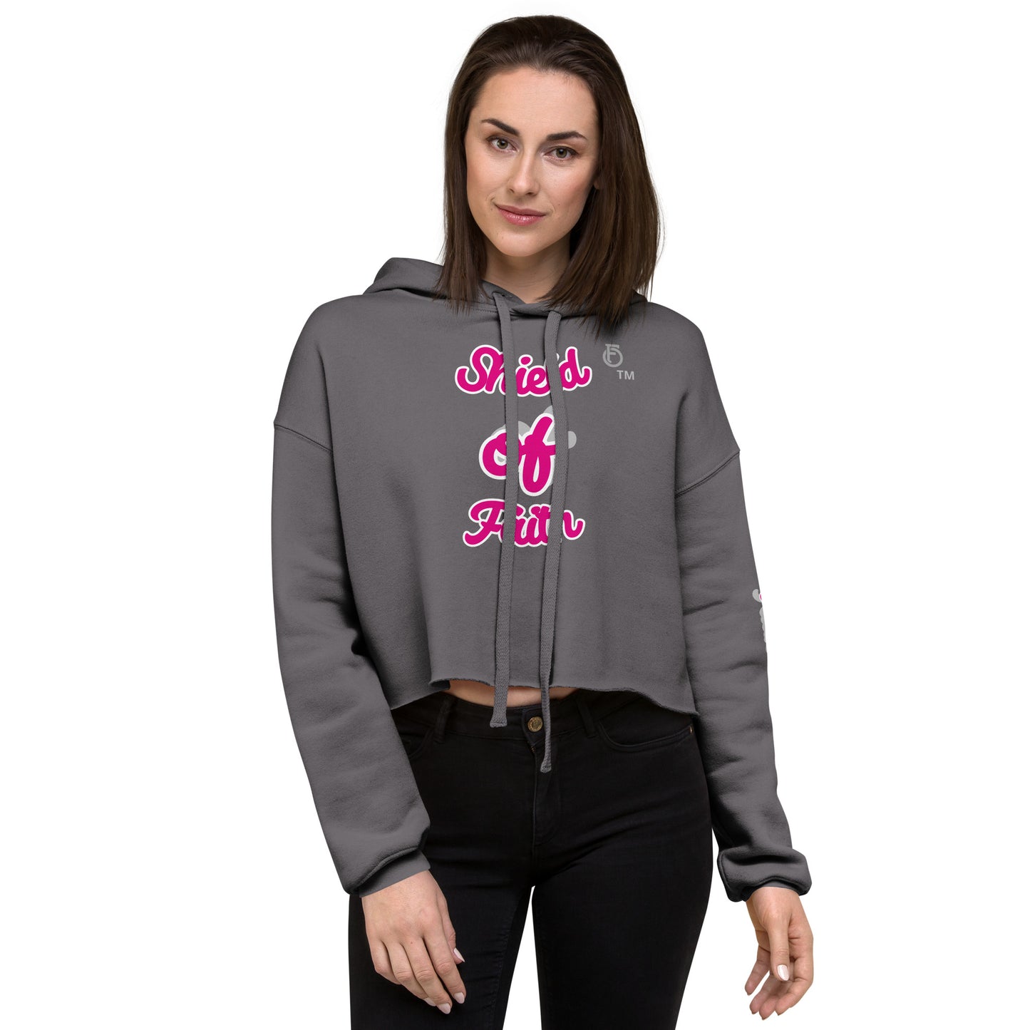 WOMEN Shield "OF" Faith [Ephesians 6:16] Crop Hoodie