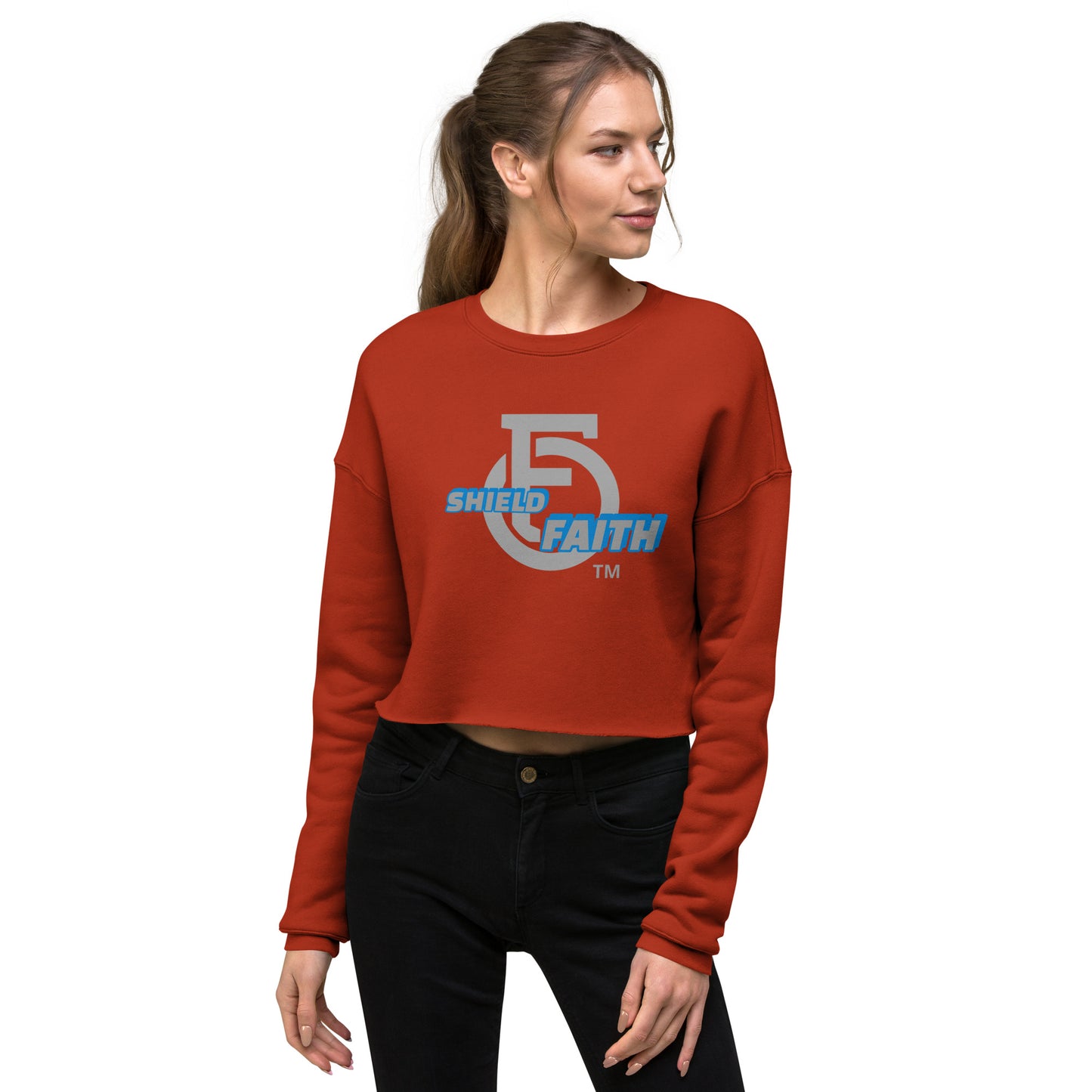 WOMEN Shield "OF"Faith [Ephesians 6:17] Crop Sweatshirt